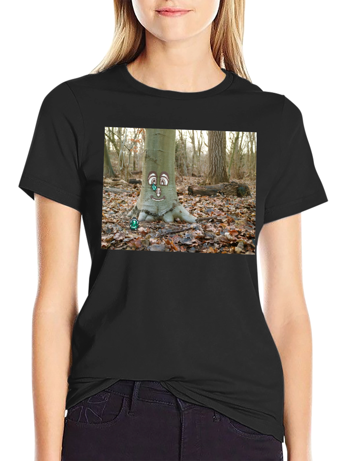 Whimsical Tree Face Graphic Tee - Nature Lovers T-Shirt