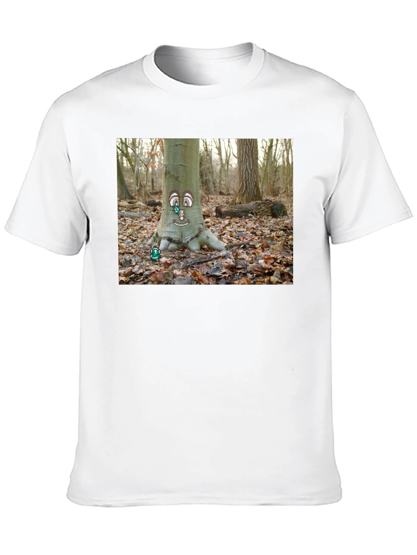 Whimsical Tree Face Graphic Tee - Nature Lovers T-Shirt