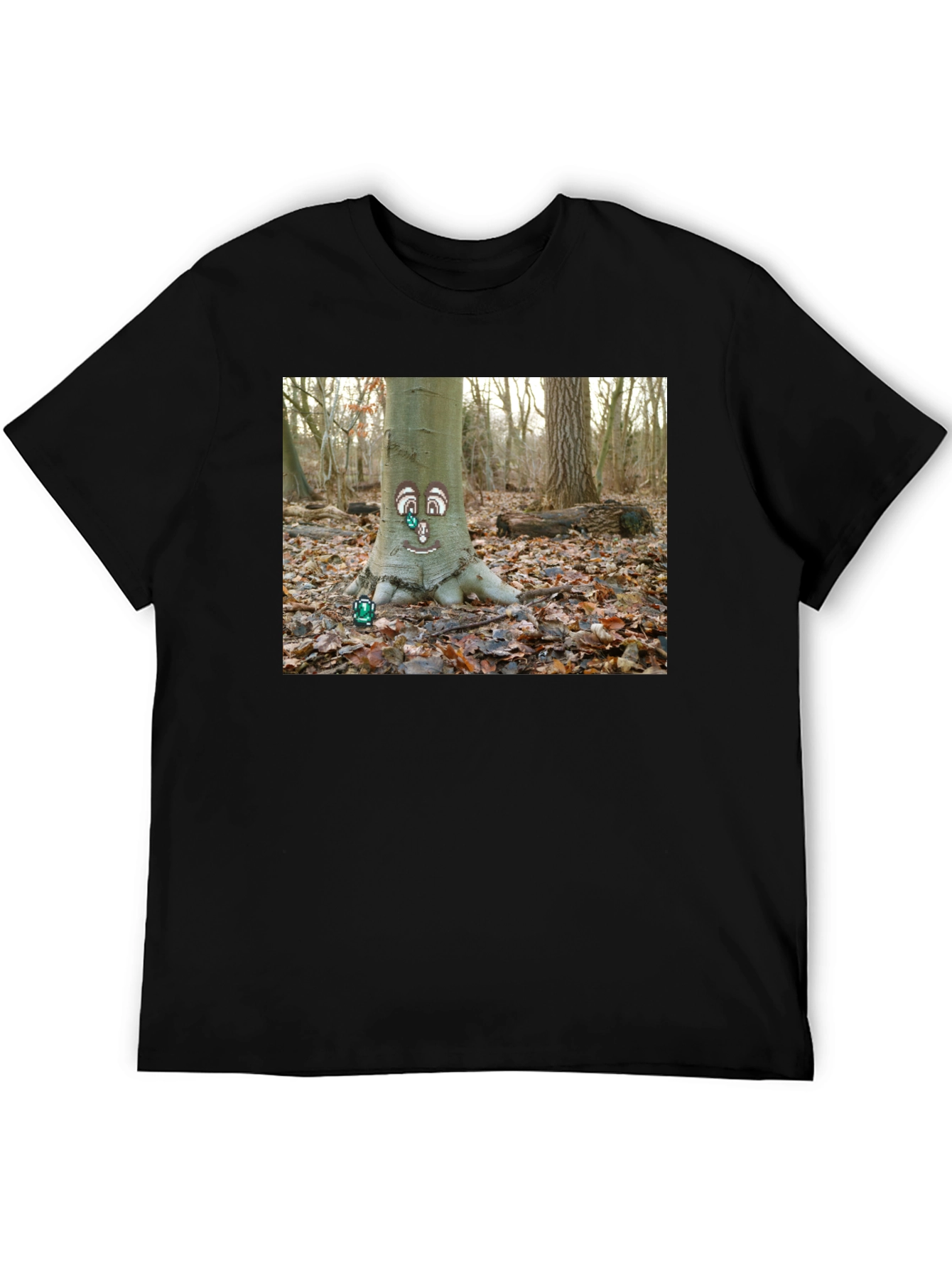 Whimsical Tree Face Graphic Tee - Nature Lovers T-Shirt