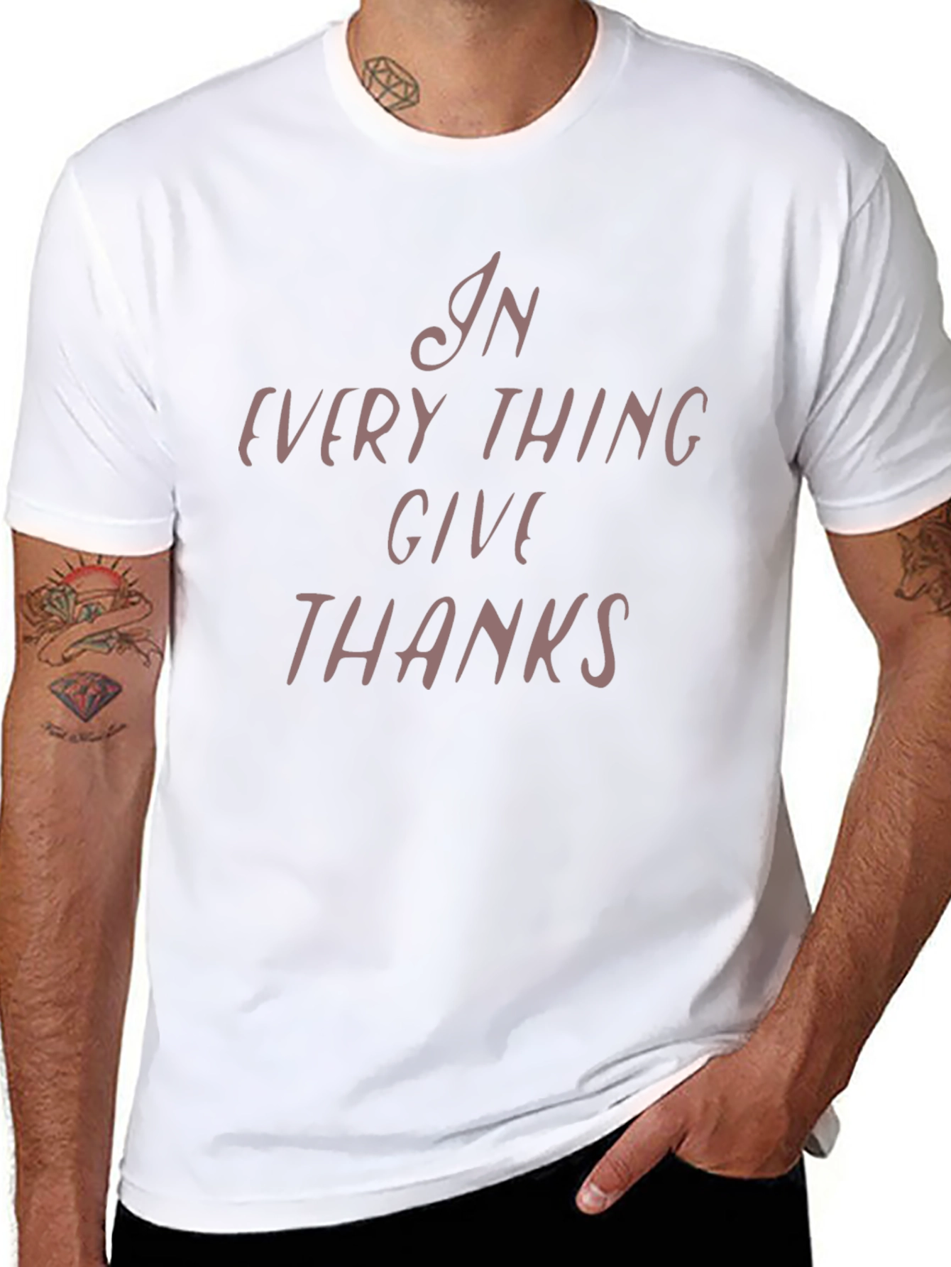 In Everything Give Thanks Graphic Tee - Black