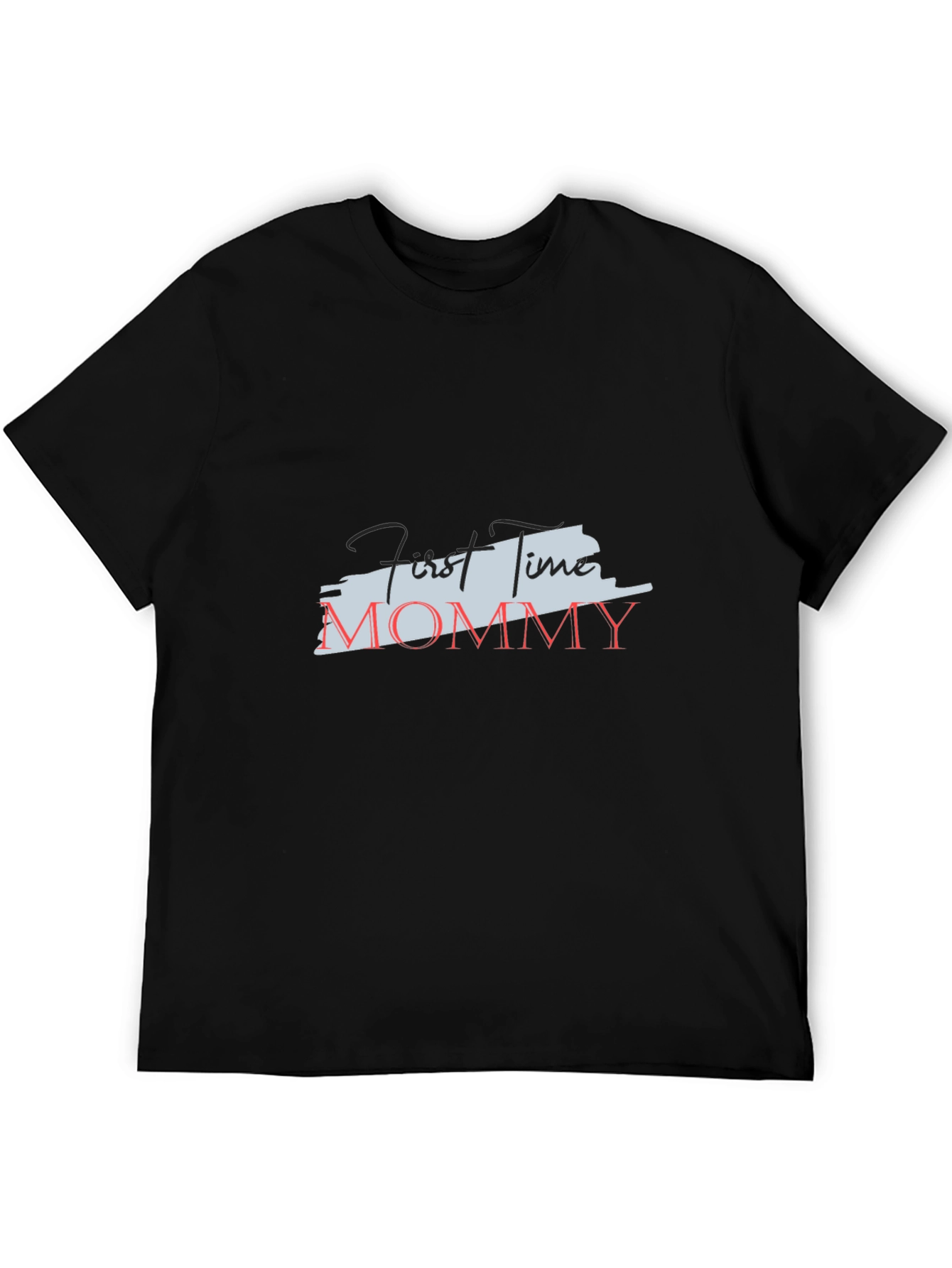 First Time Mommy Black Tee