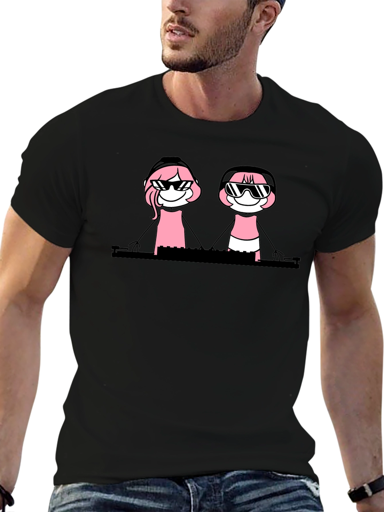 DJ Duo Graphic Tee - Cool Clubbing Vibes
