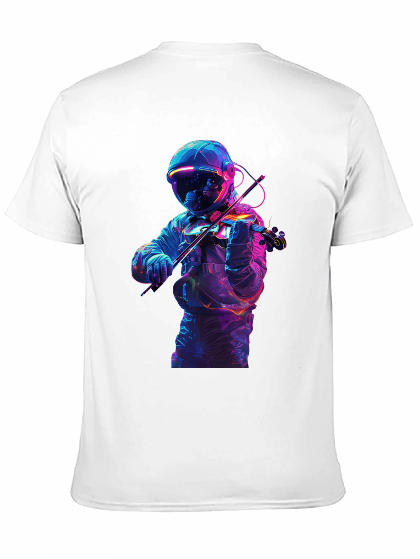 Astronaut Violinist Graphic Tee - Black Cotton