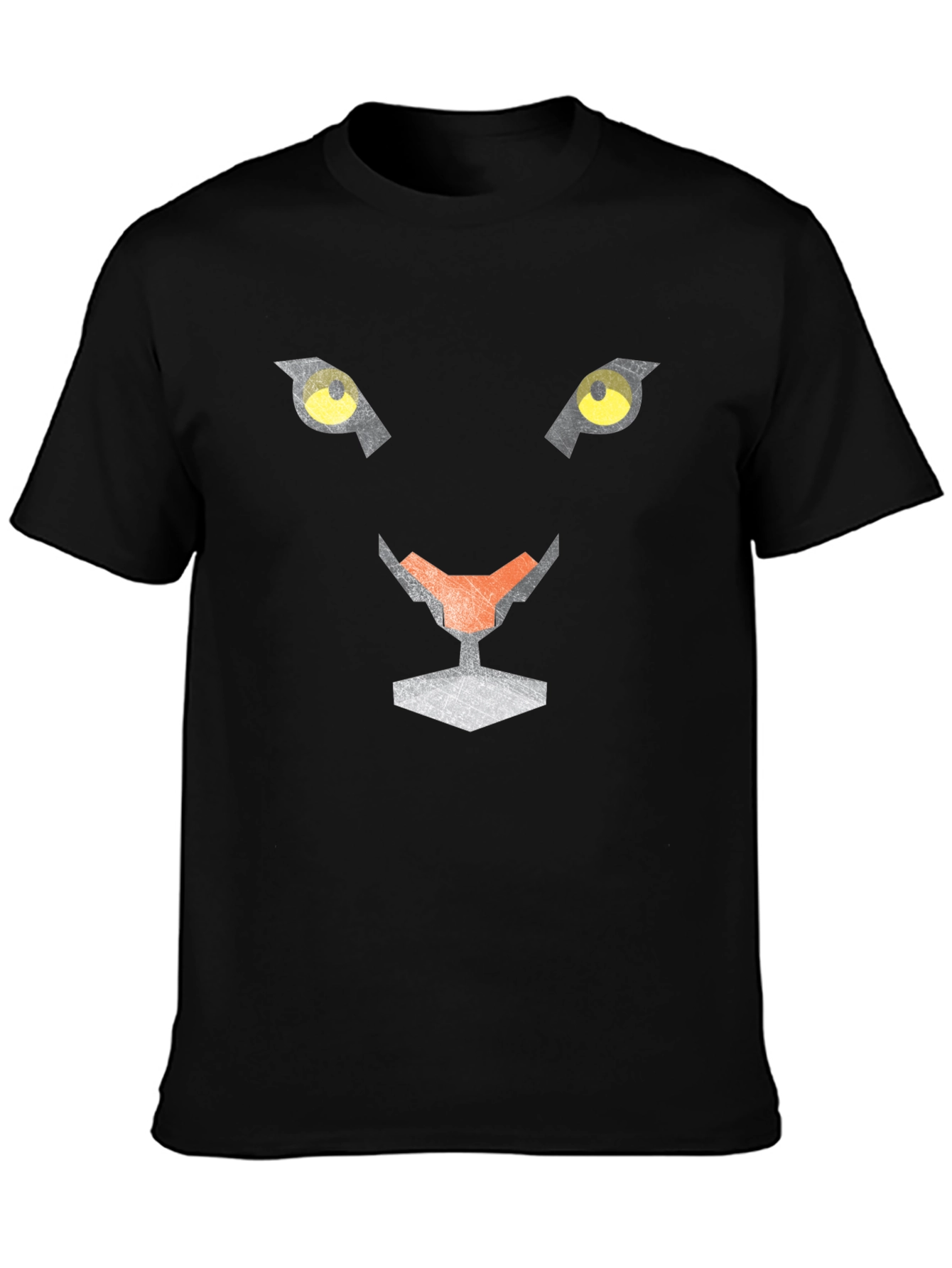 Abstract Geometric Panther Face Graphic Tee