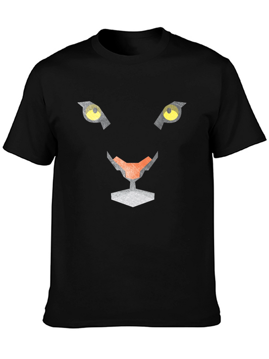 Abstract Geometric Panther Face Graphic Tee