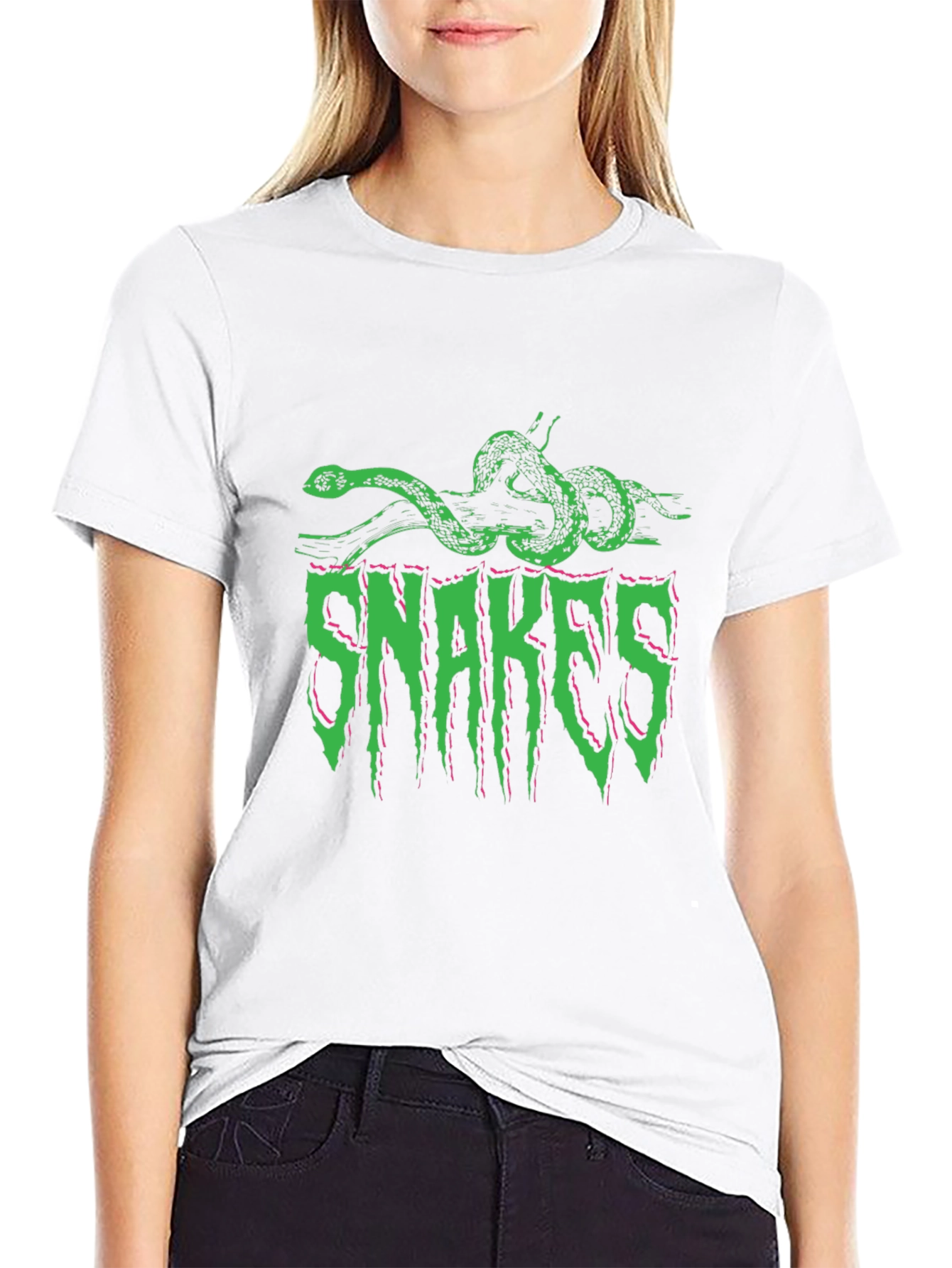 Snakes Graphic Print Black T-Shirt