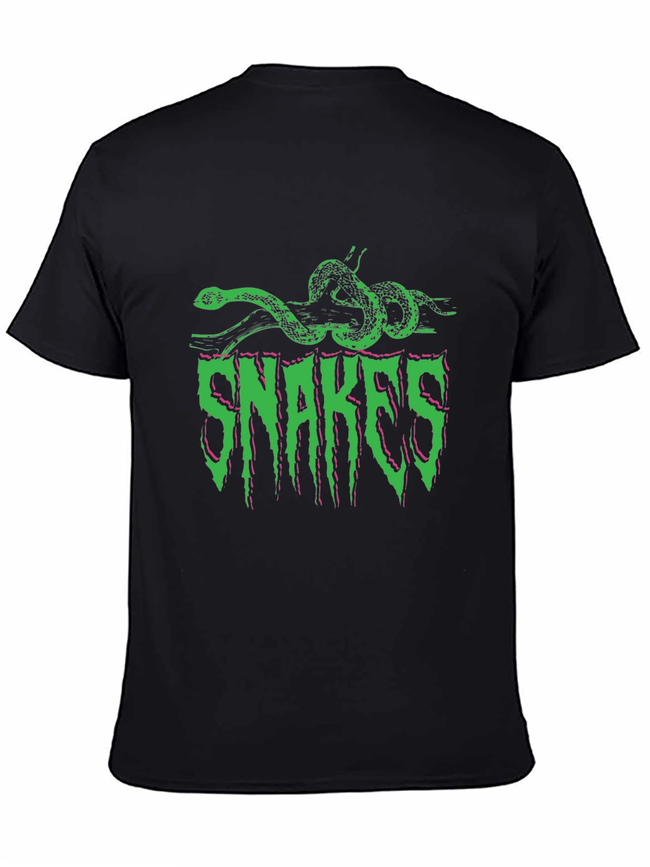 Snakes Graphic Print Black T-Shirt