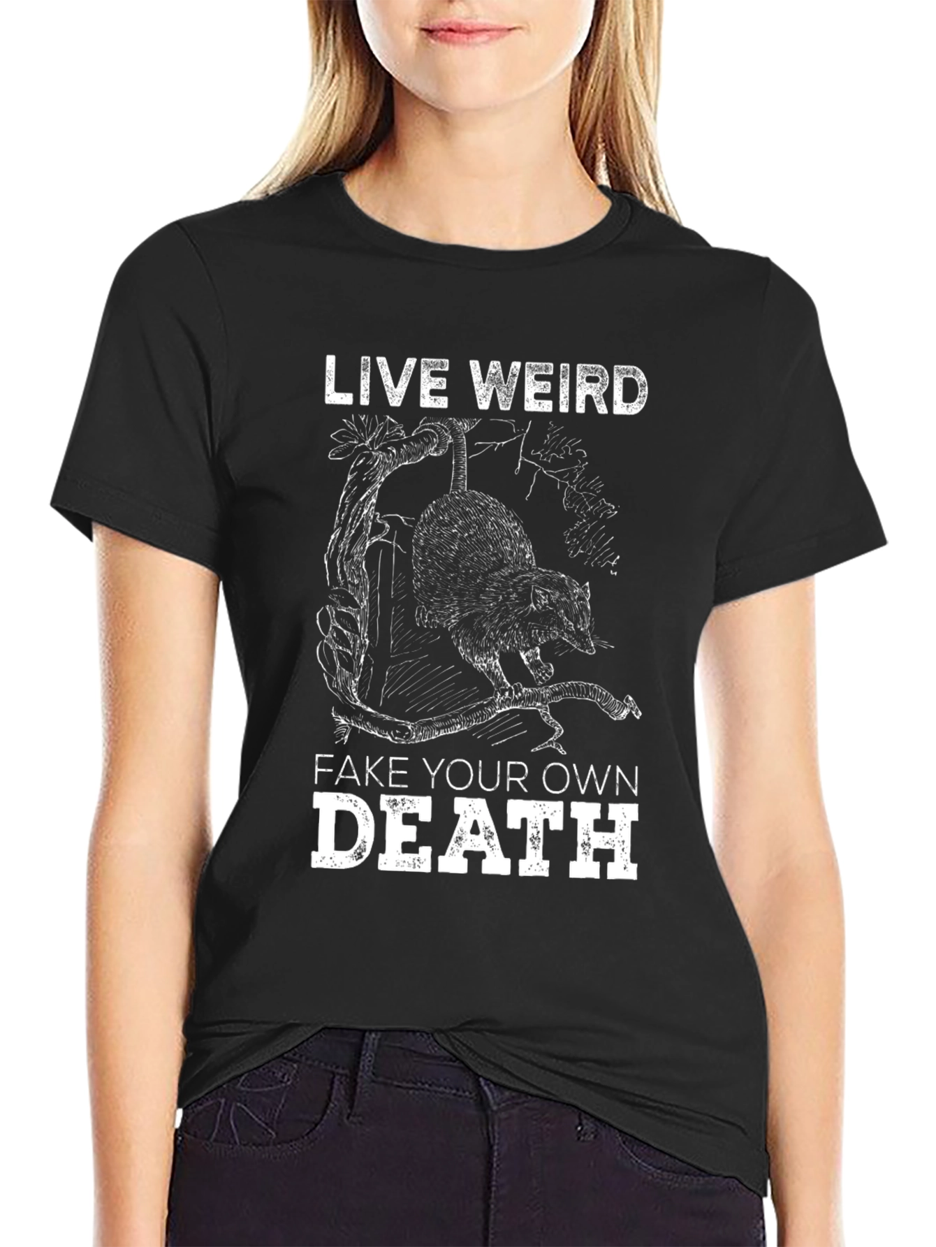 Live Weird Opossum Graphic Tee