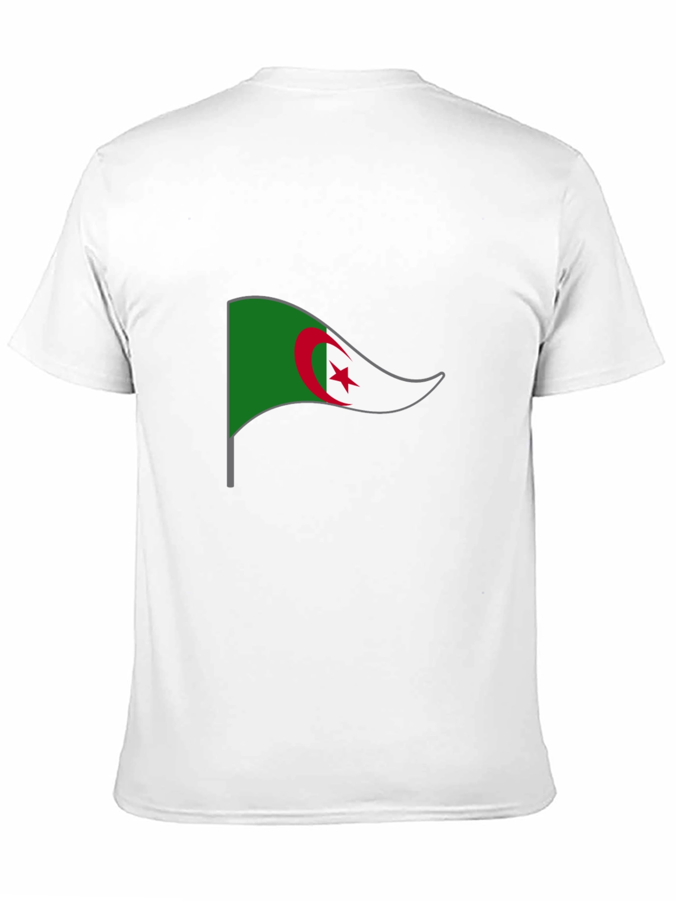 Algeria Flag Graphic T-Shirt - Black Crew Neck Tee