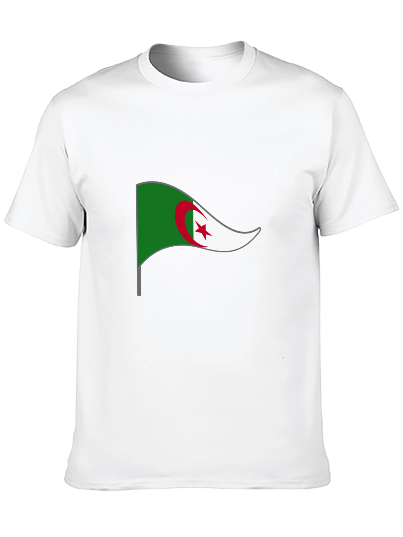 Algeria Flag Graphic T-Shirt - Black Crew Neck Tee