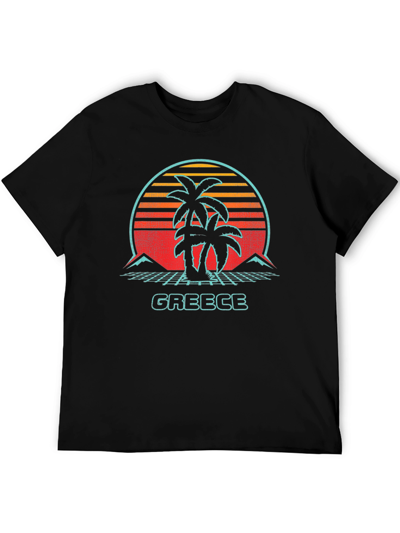 Retro Greece Palm Tree Graphic Tee
