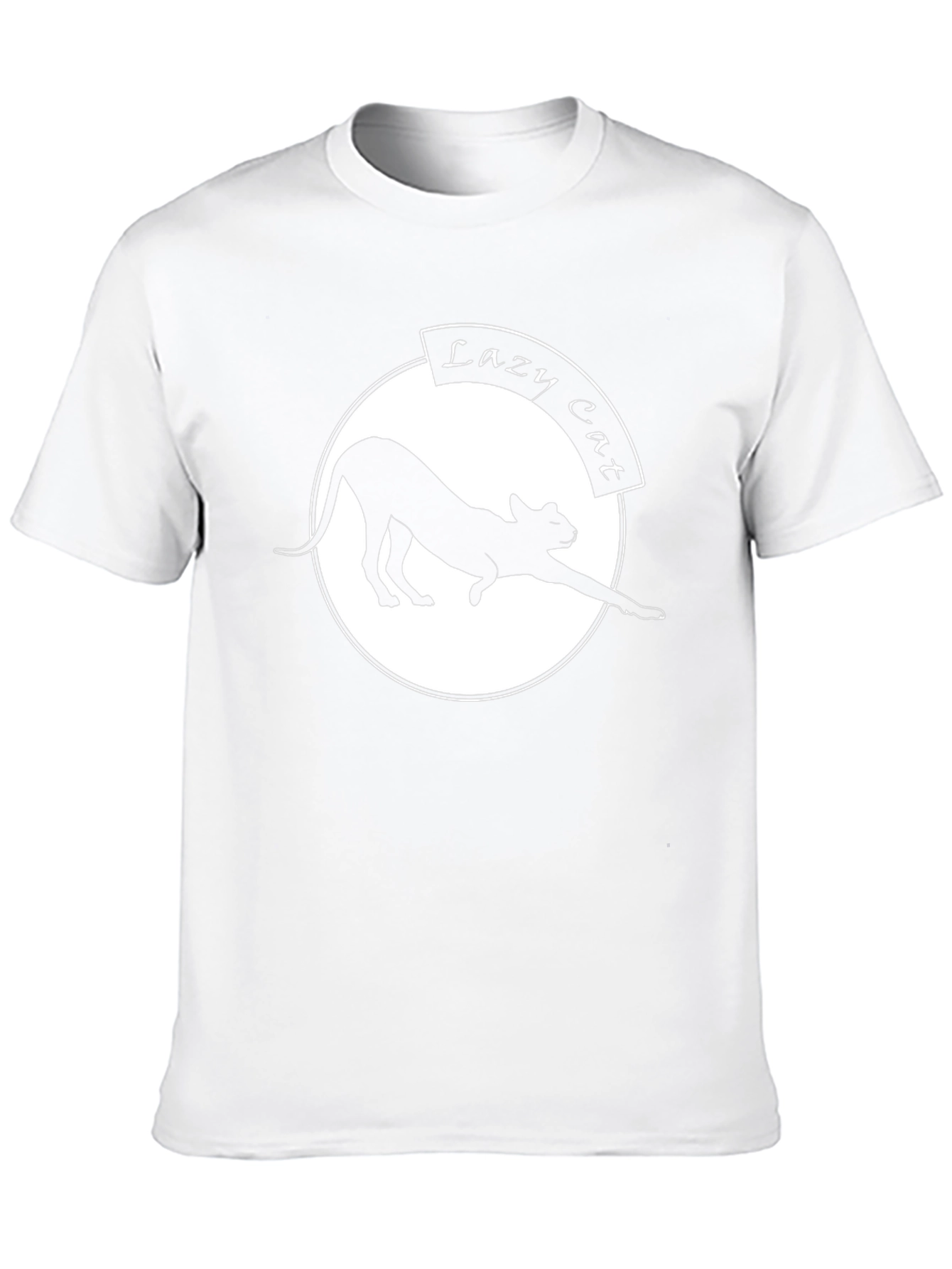 Lazy Cat Graphic Tee - Black Casual T-Shirt