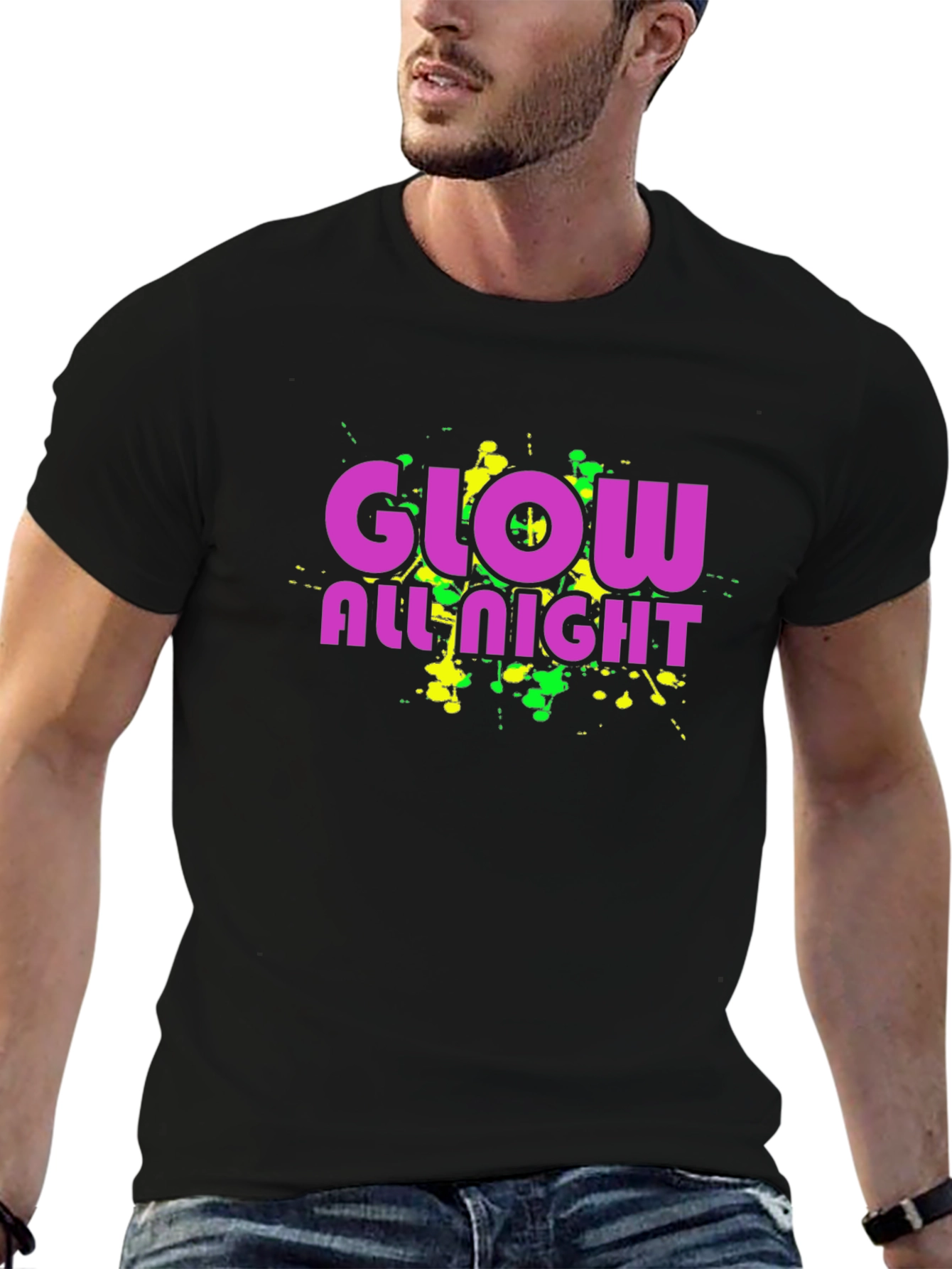 Glow All Night Black T-Shirt