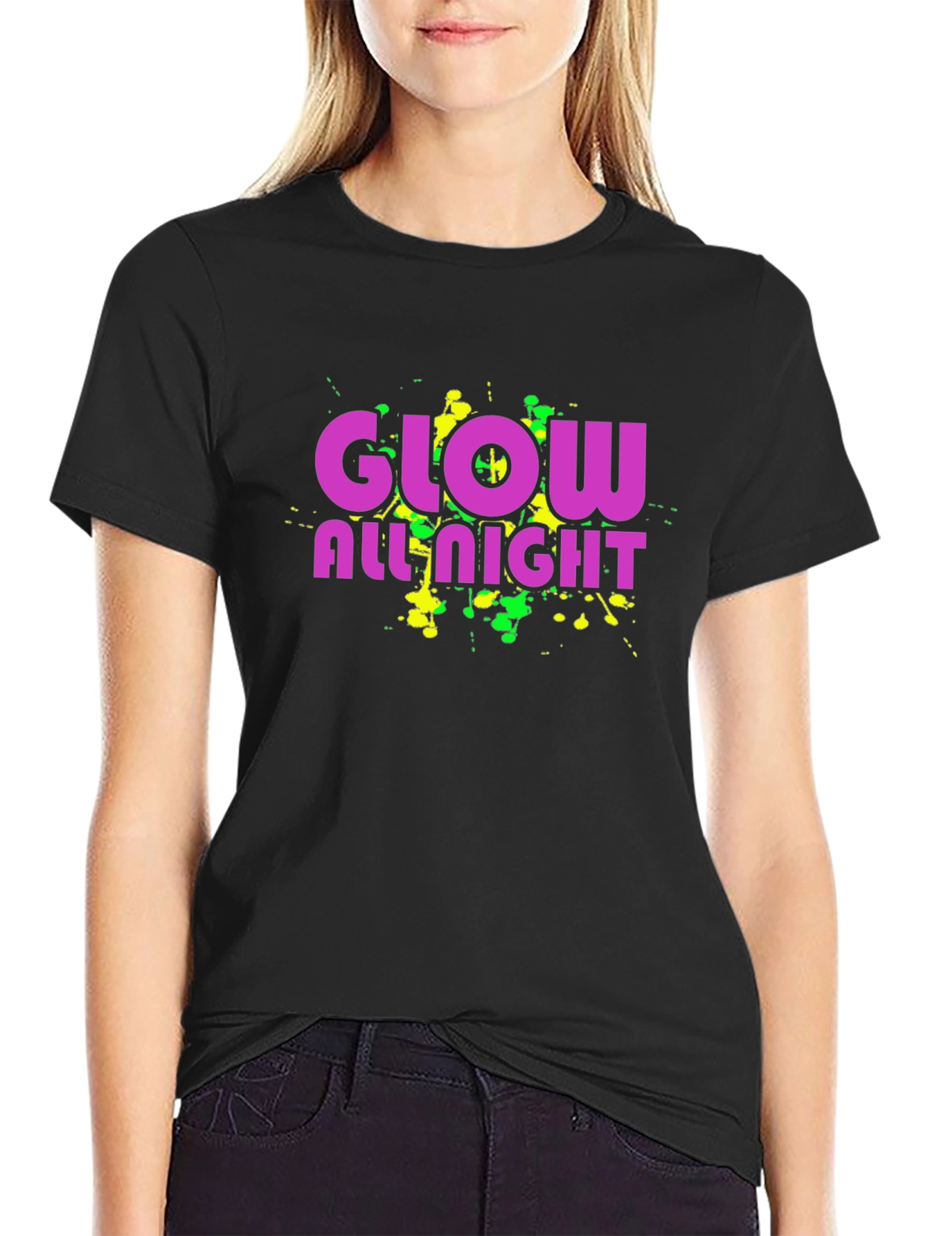 Glow All Night Black T-Shirt