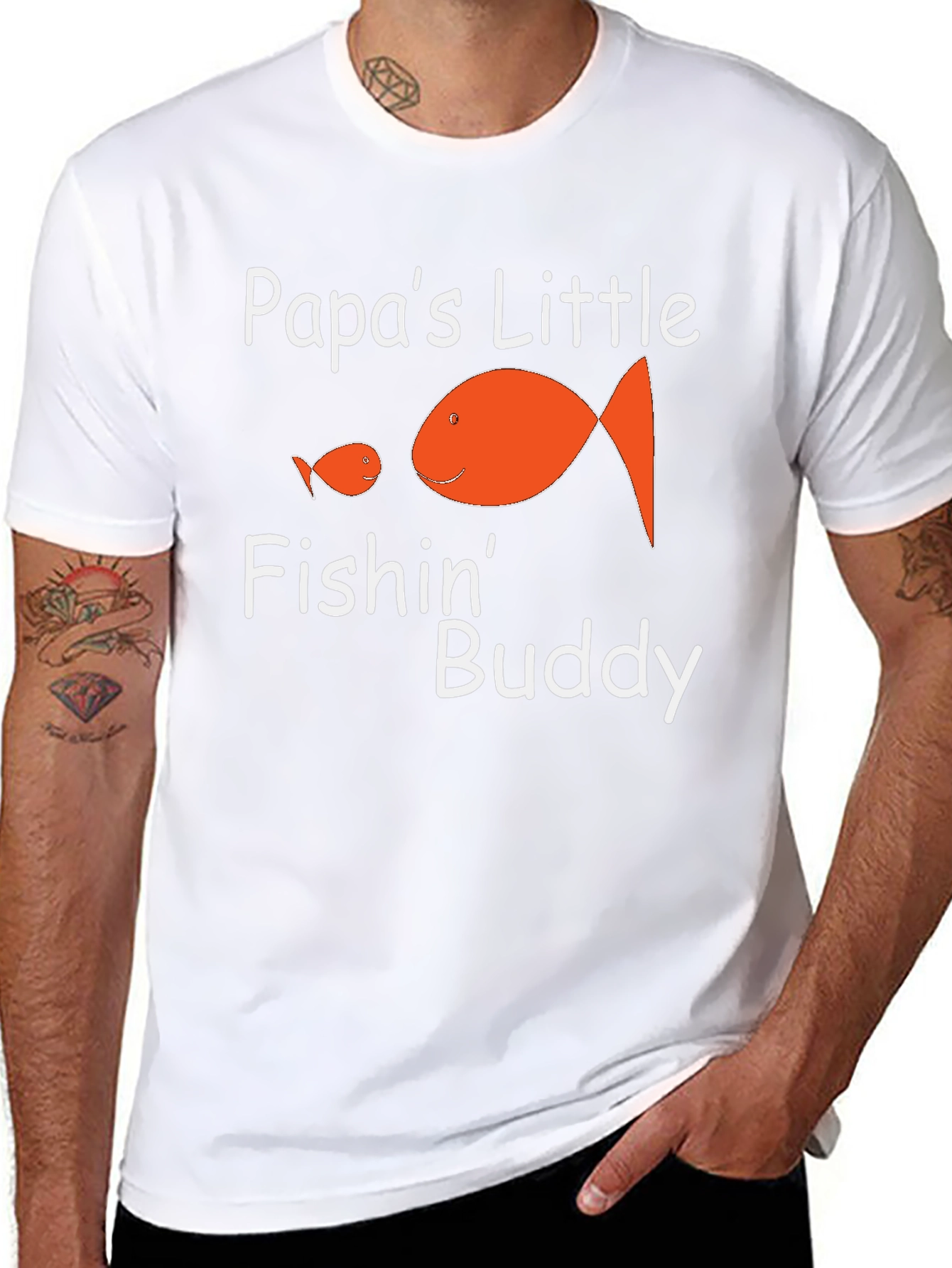 Papas Little Fishin Buddy Graphic T-Shirt