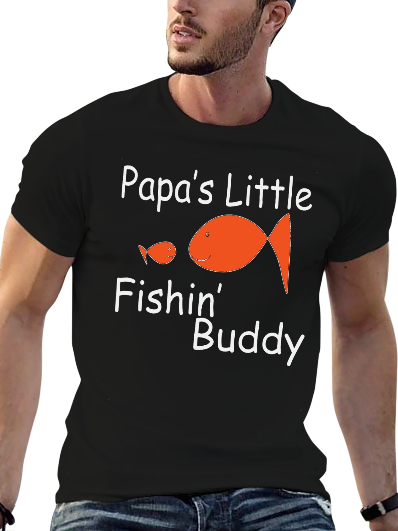 Papas Little Fishin Buddy Graphic T-Shirt