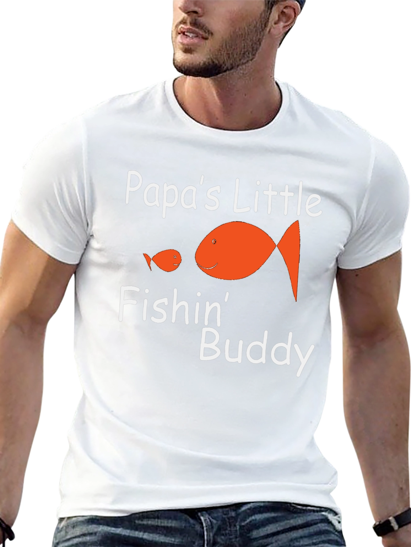 Papas Little Fishin Buddy Graphic T-Shirt