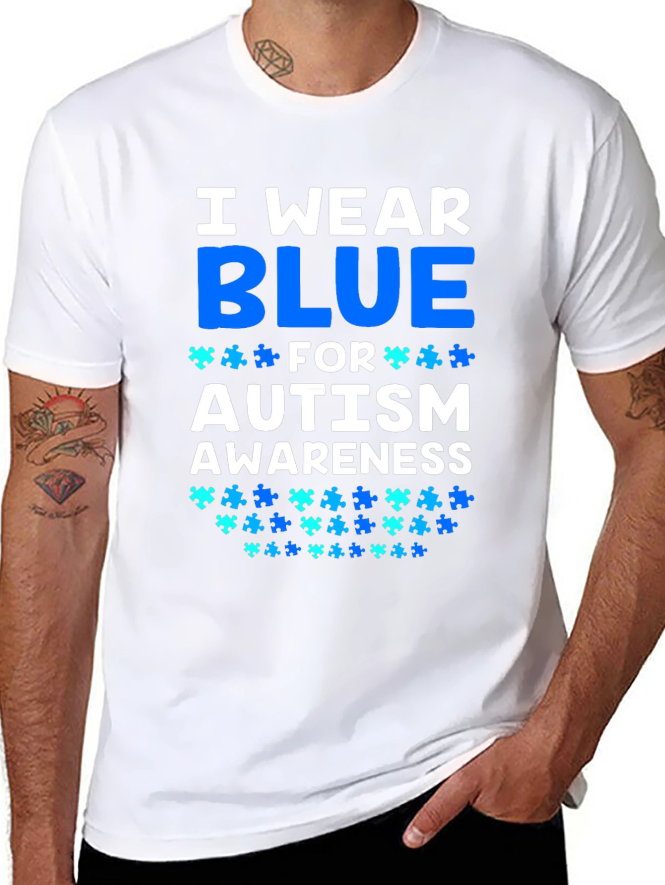 Autism Awareness T-Shirt - I Wear Blue
