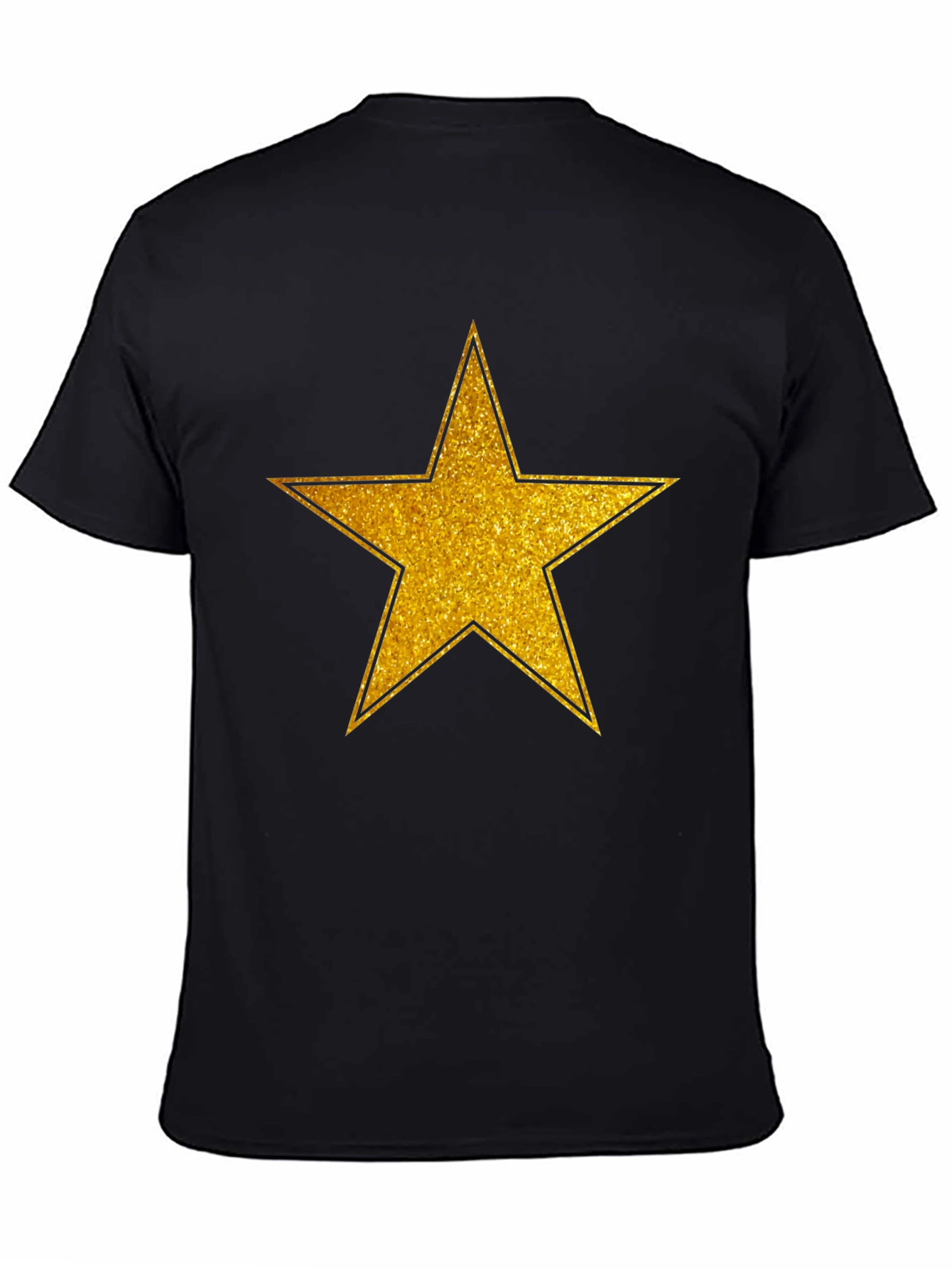 Gold Star Graphic Black T-Shirt