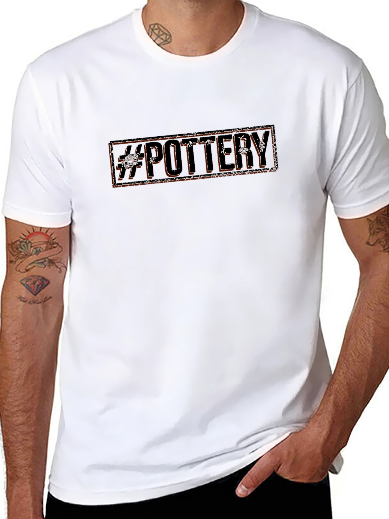 #Pottery Graphic Tee - Black Cotton T-Shirt
