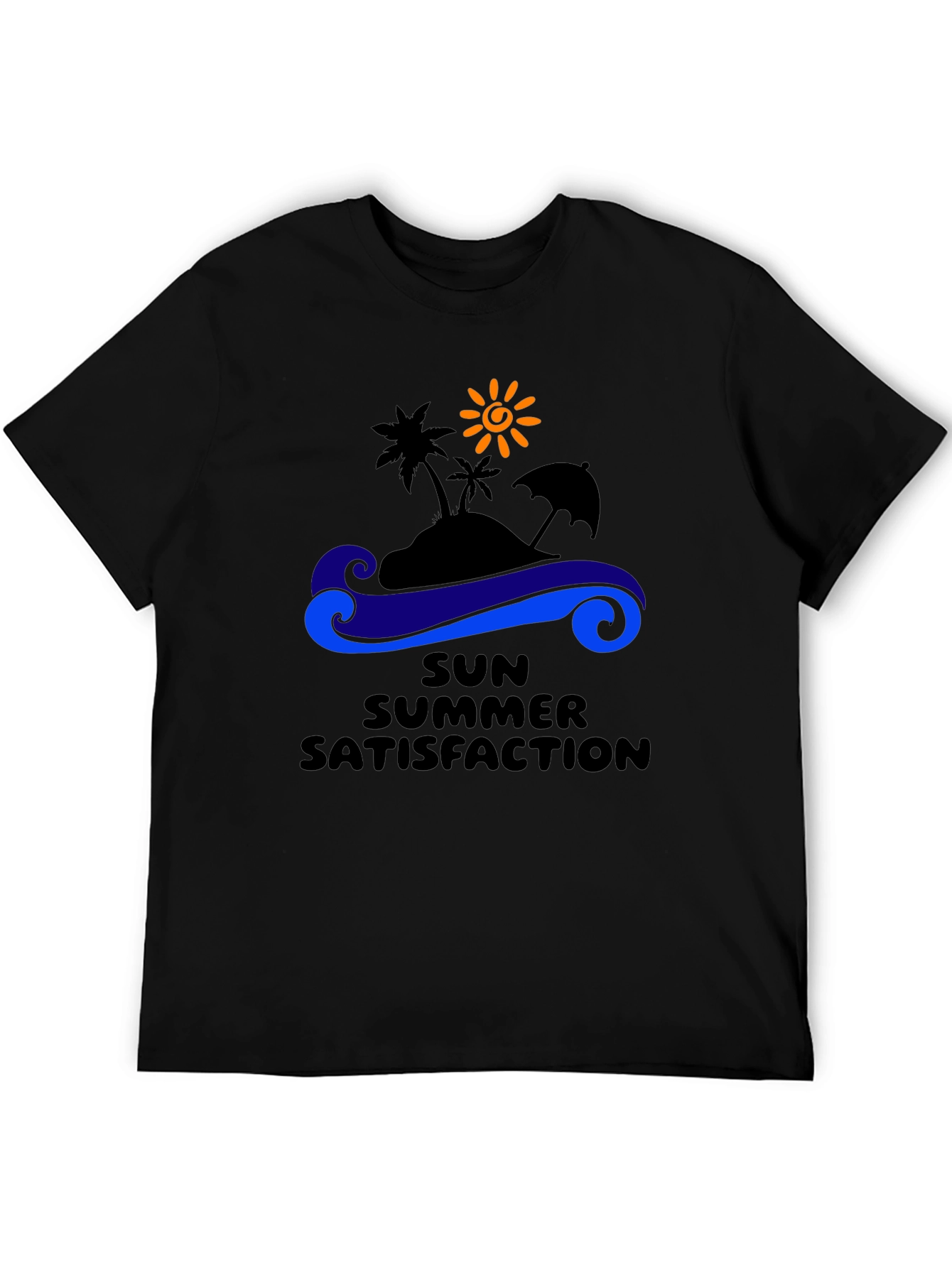 Summer Satisfaction Black Graphic T-Shirt