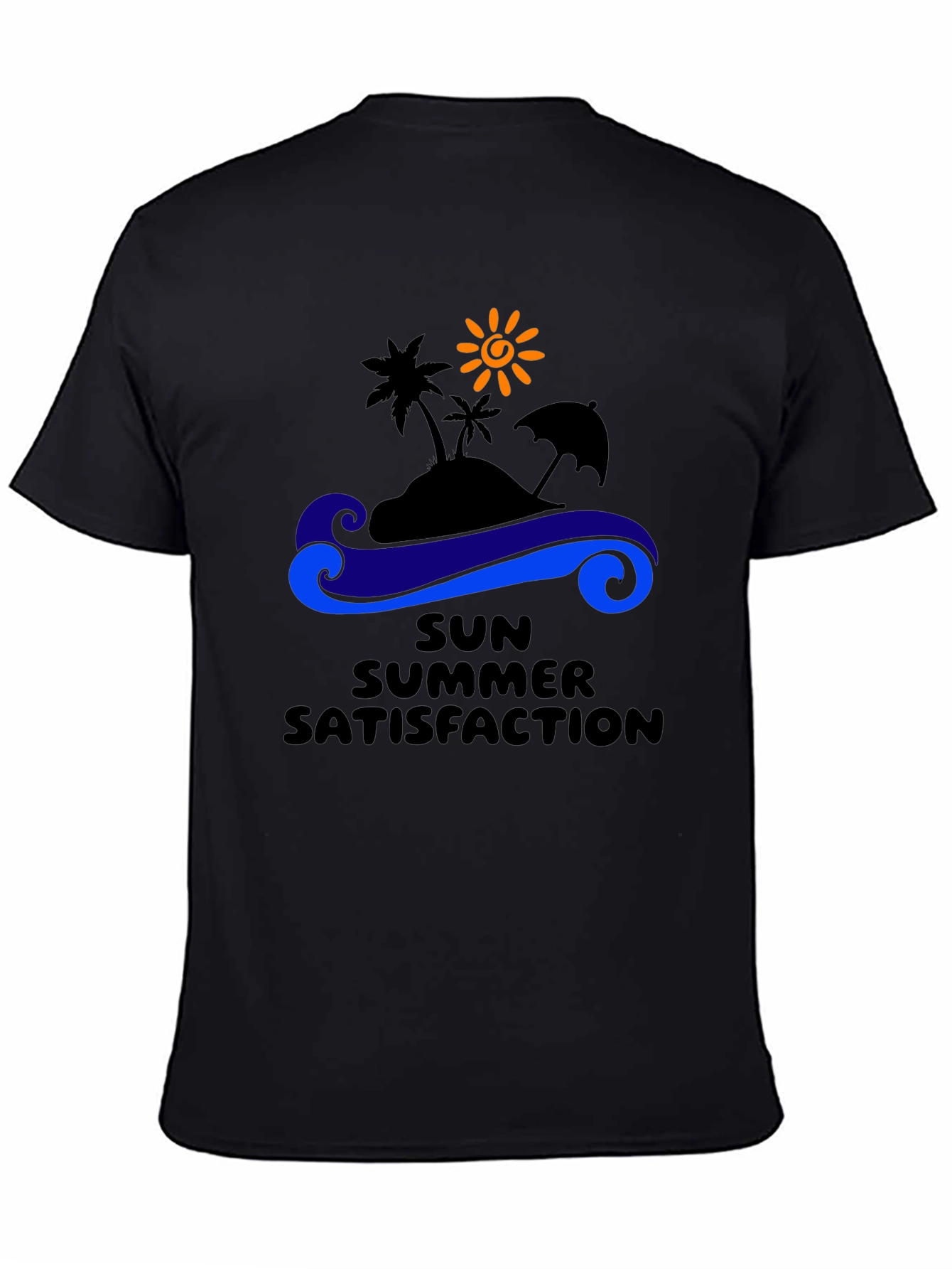 Summer Satisfaction Black Graphic T-Shirt