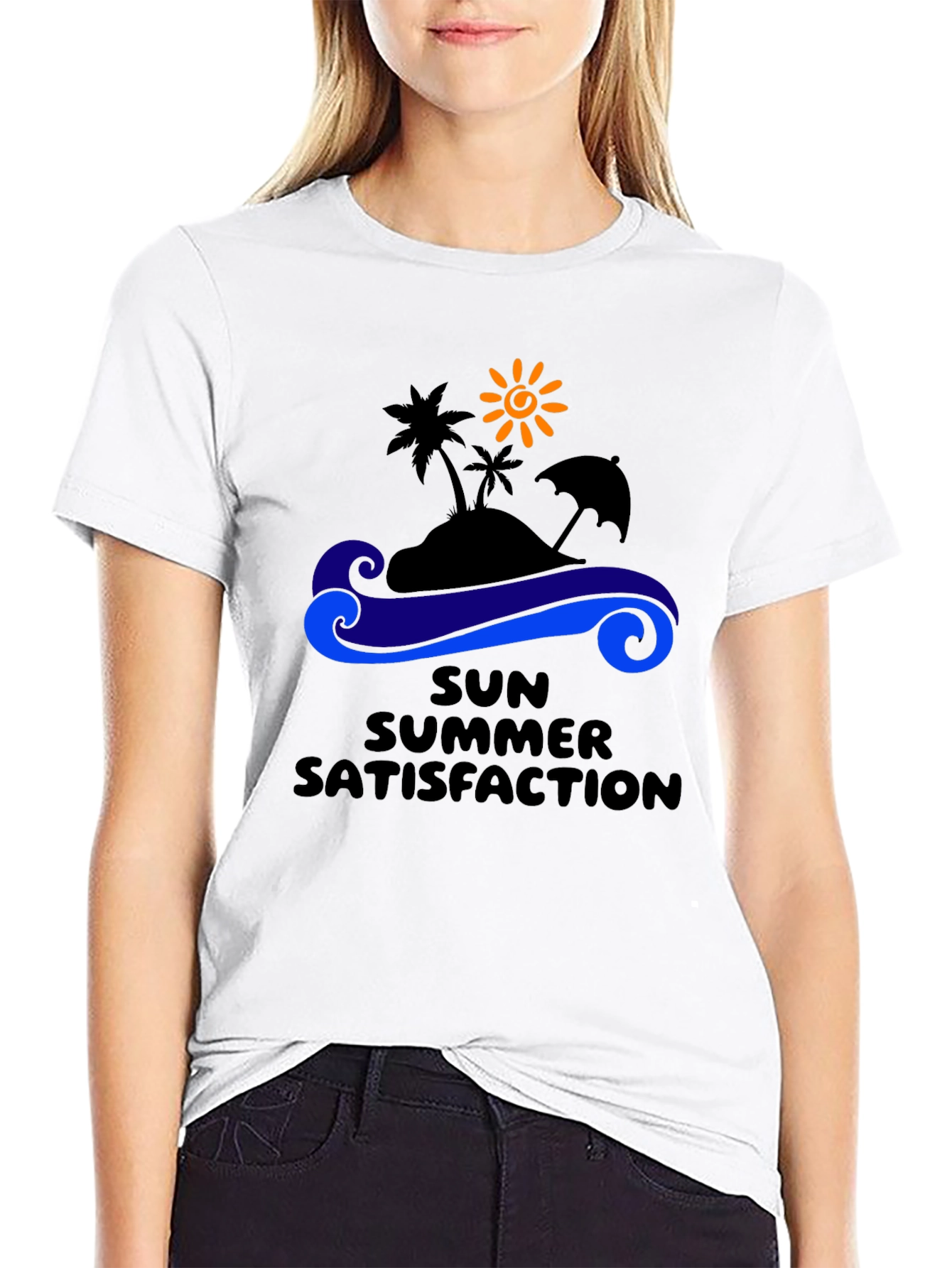 Summer Satisfaction Black Graphic T-Shirt