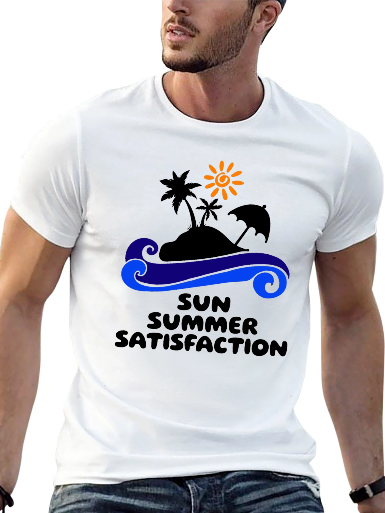 Summer Satisfaction Black Graphic T-Shirt