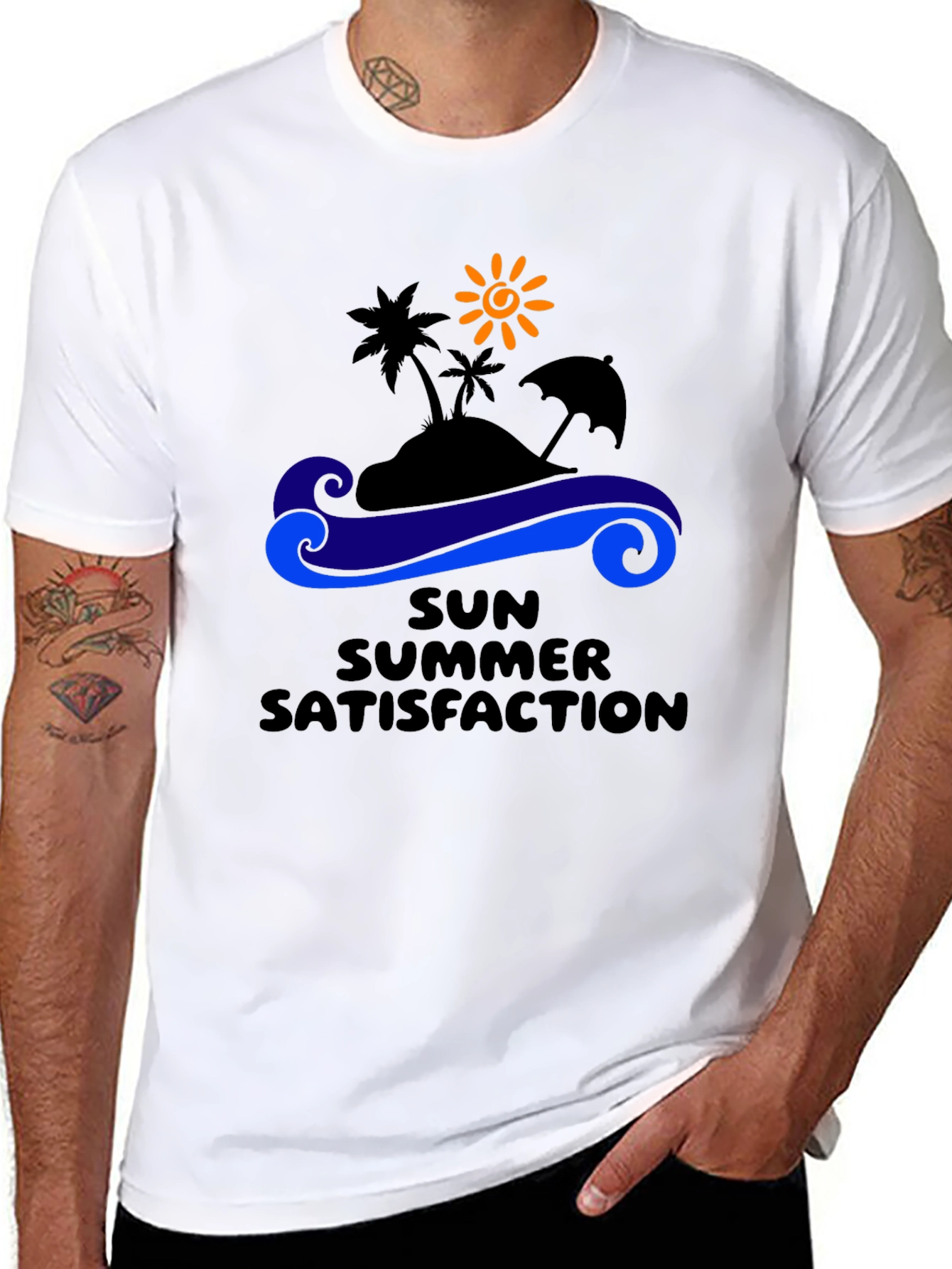 Summer Satisfaction Black Graphic T-Shirt