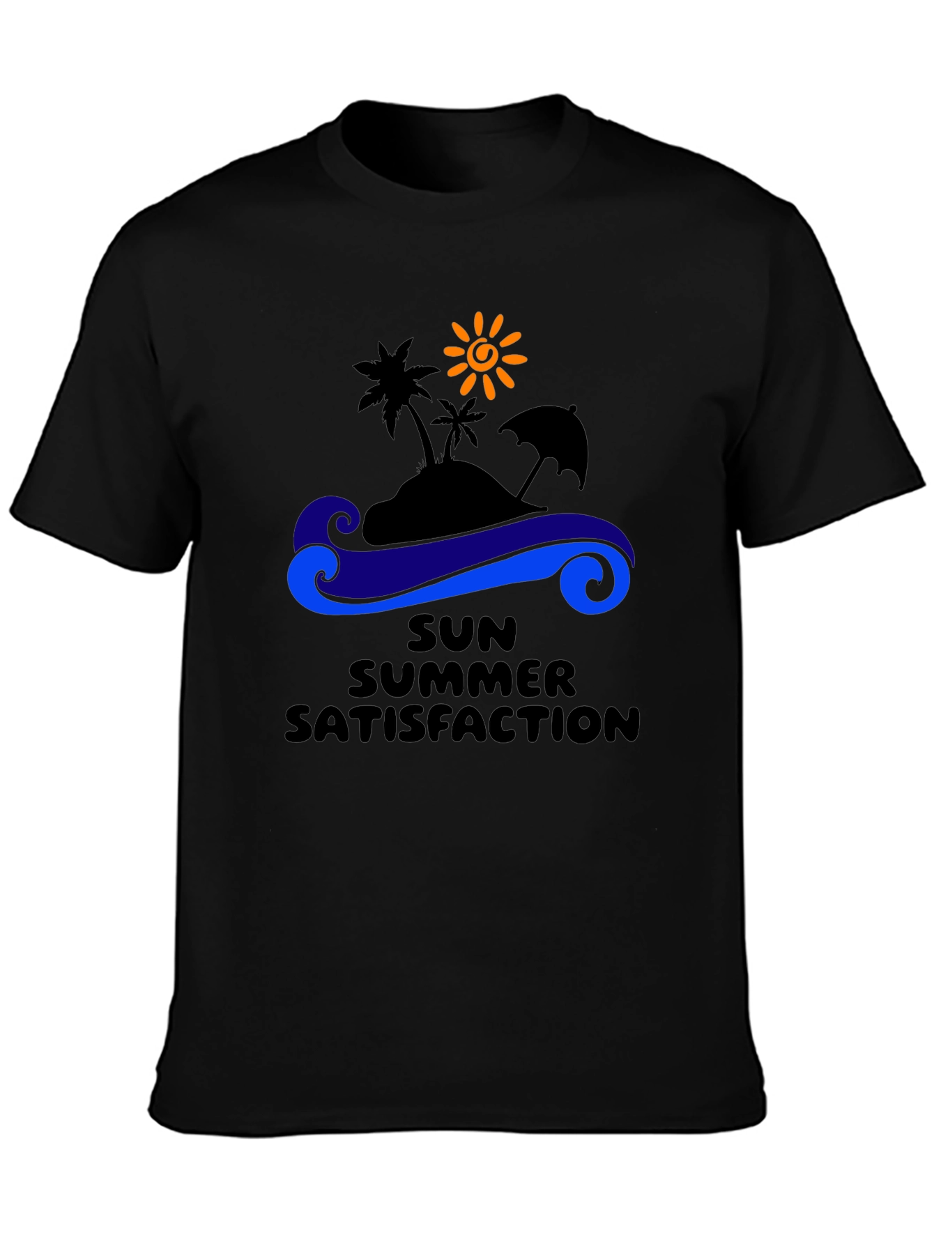 Summer Satisfaction Black Graphic T-Shirt