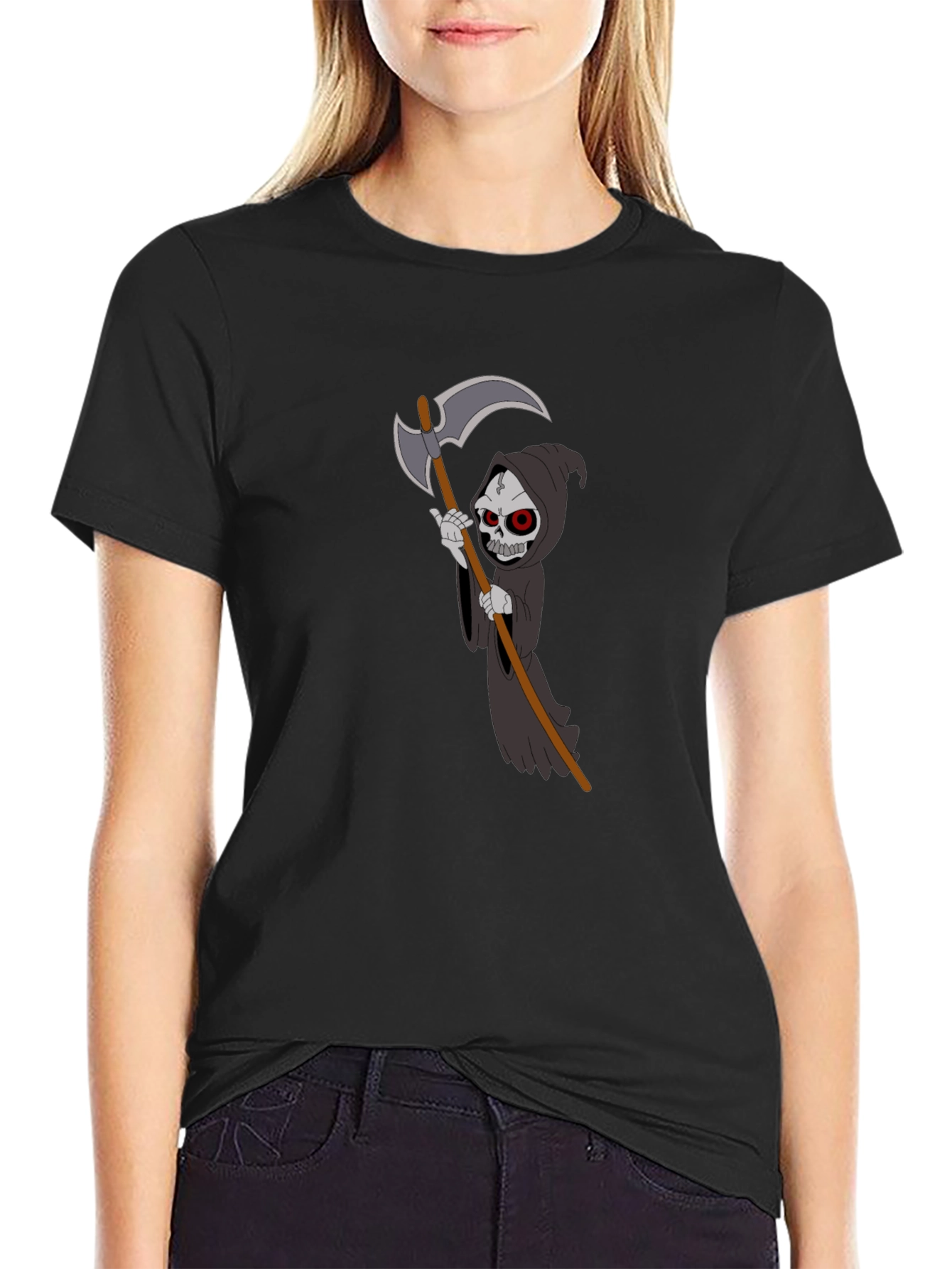 Grim Reaper Graphic T-Shirt - Black Cotton Tee
