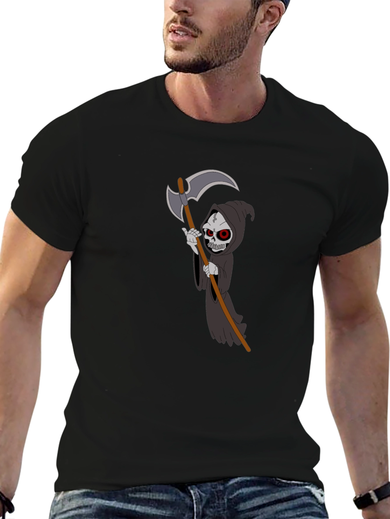 Grim Reaper Graphic T-Shirt - Black Cotton Tee