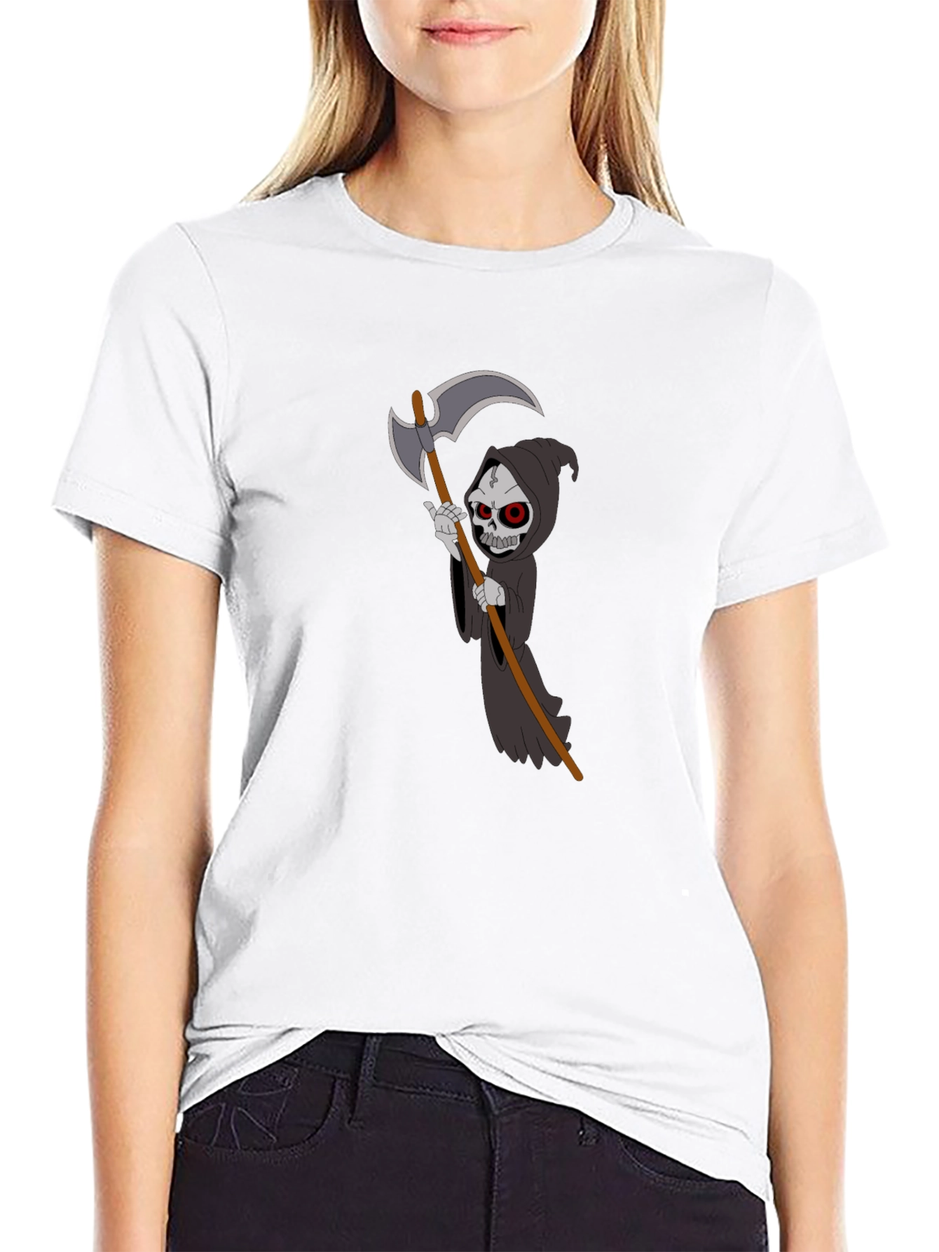Grim Reaper Graphic T-Shirt - Black Cotton Tee