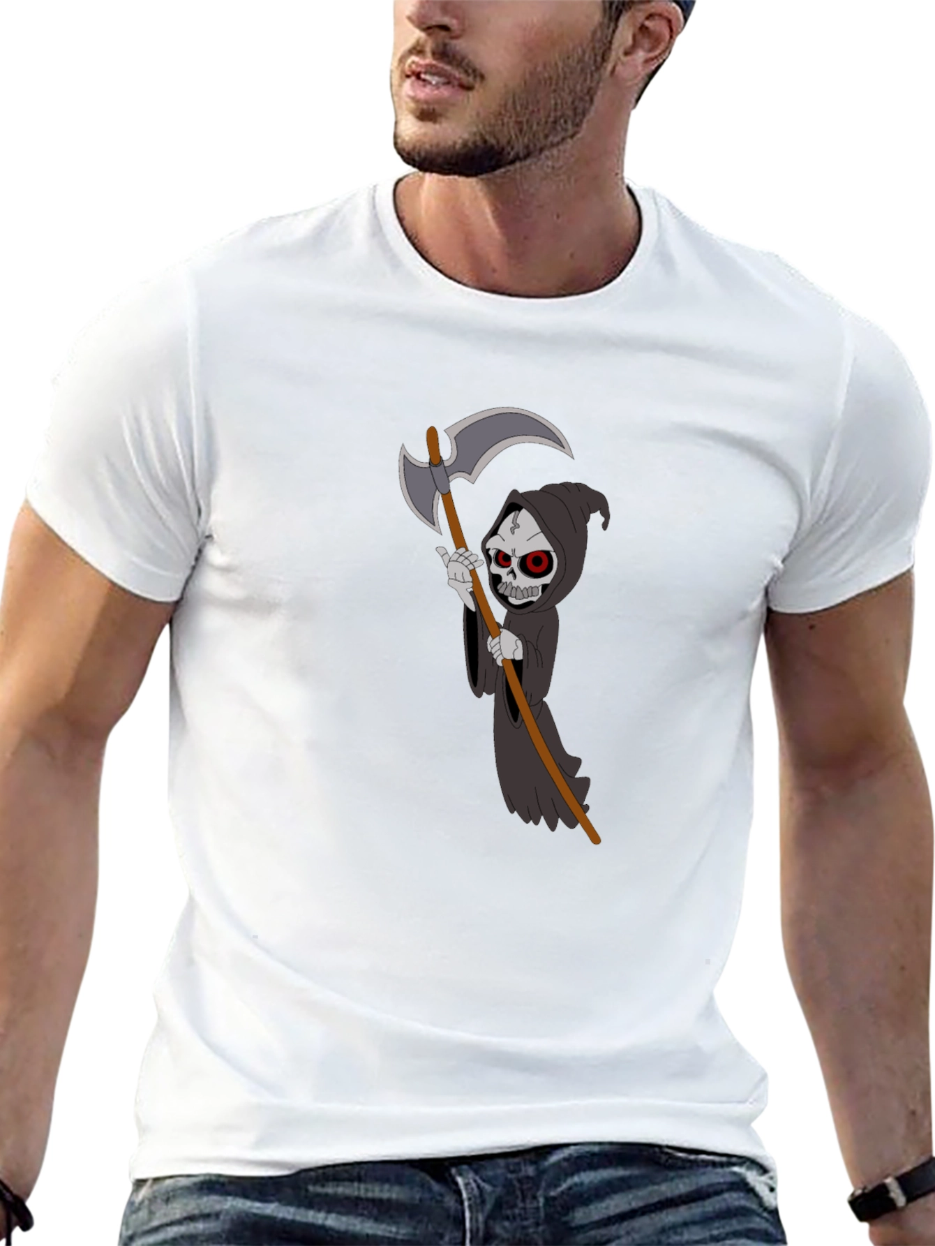 Grim Reaper Graphic T-Shirt - Black Cotton Tee