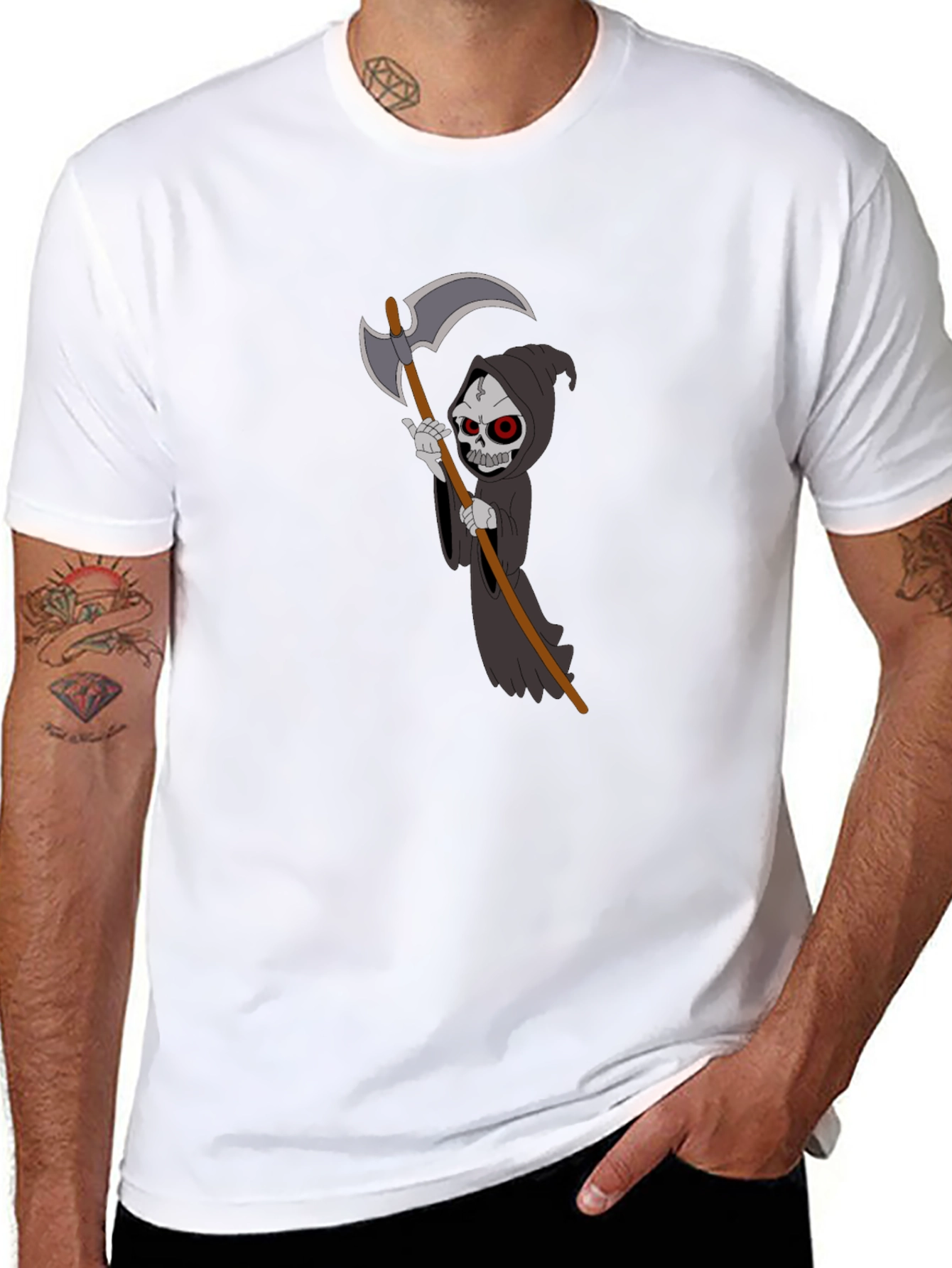 Grim Reaper Graphic T-Shirt - Black Cotton Tee