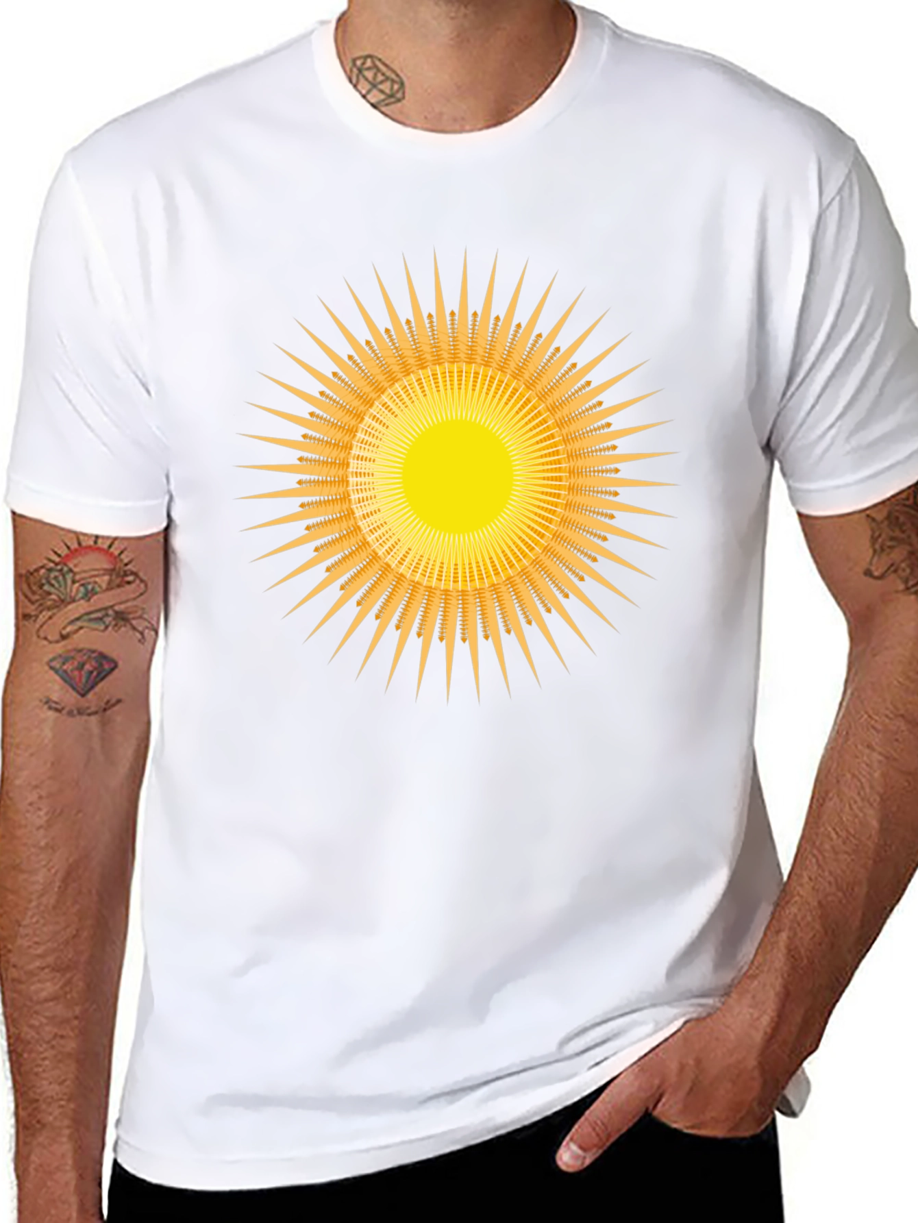 Radiant Sunburst Graphic Black T-Shirt