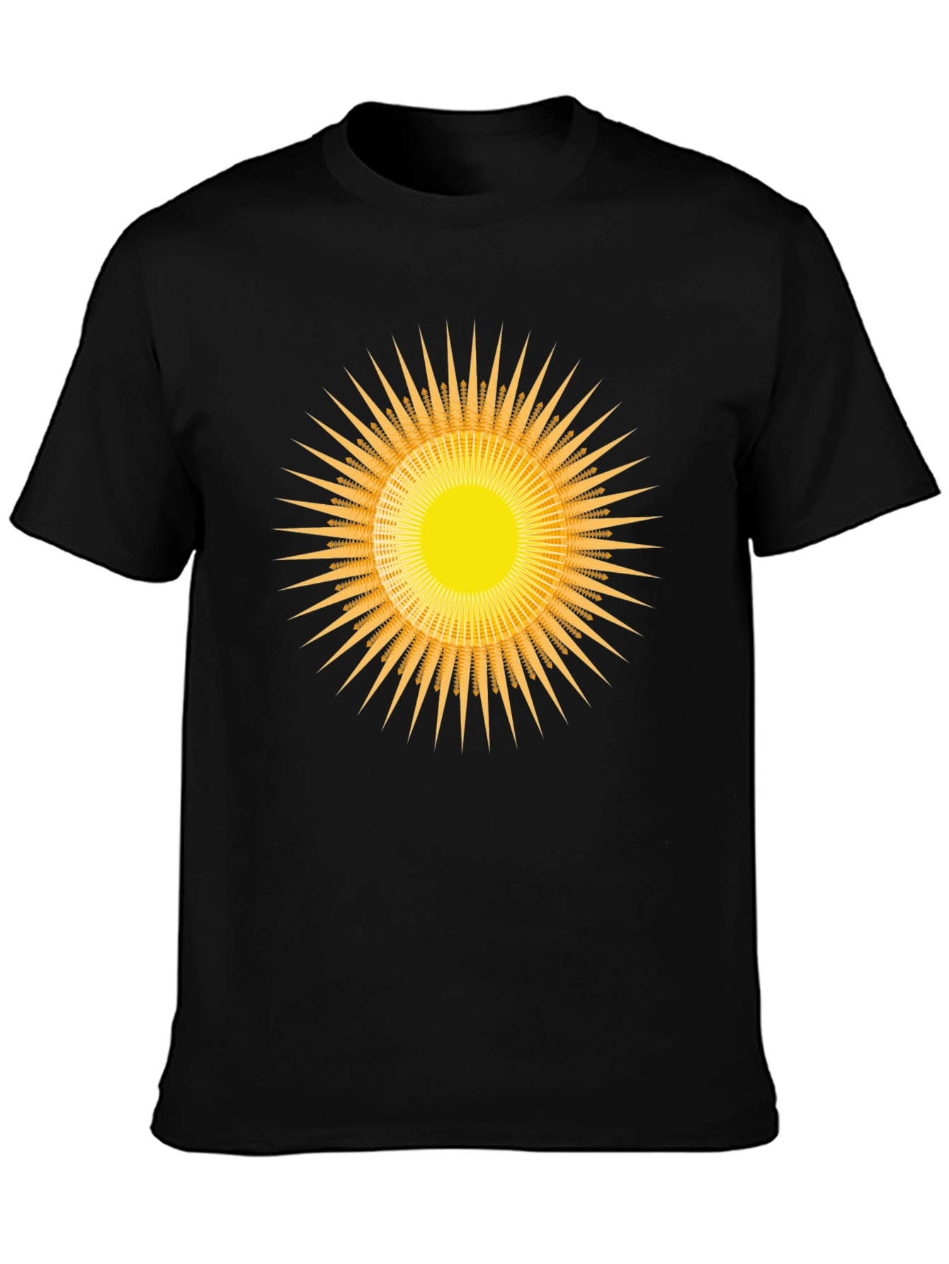 Radiant Sunburst Graphic Black T-Shirt