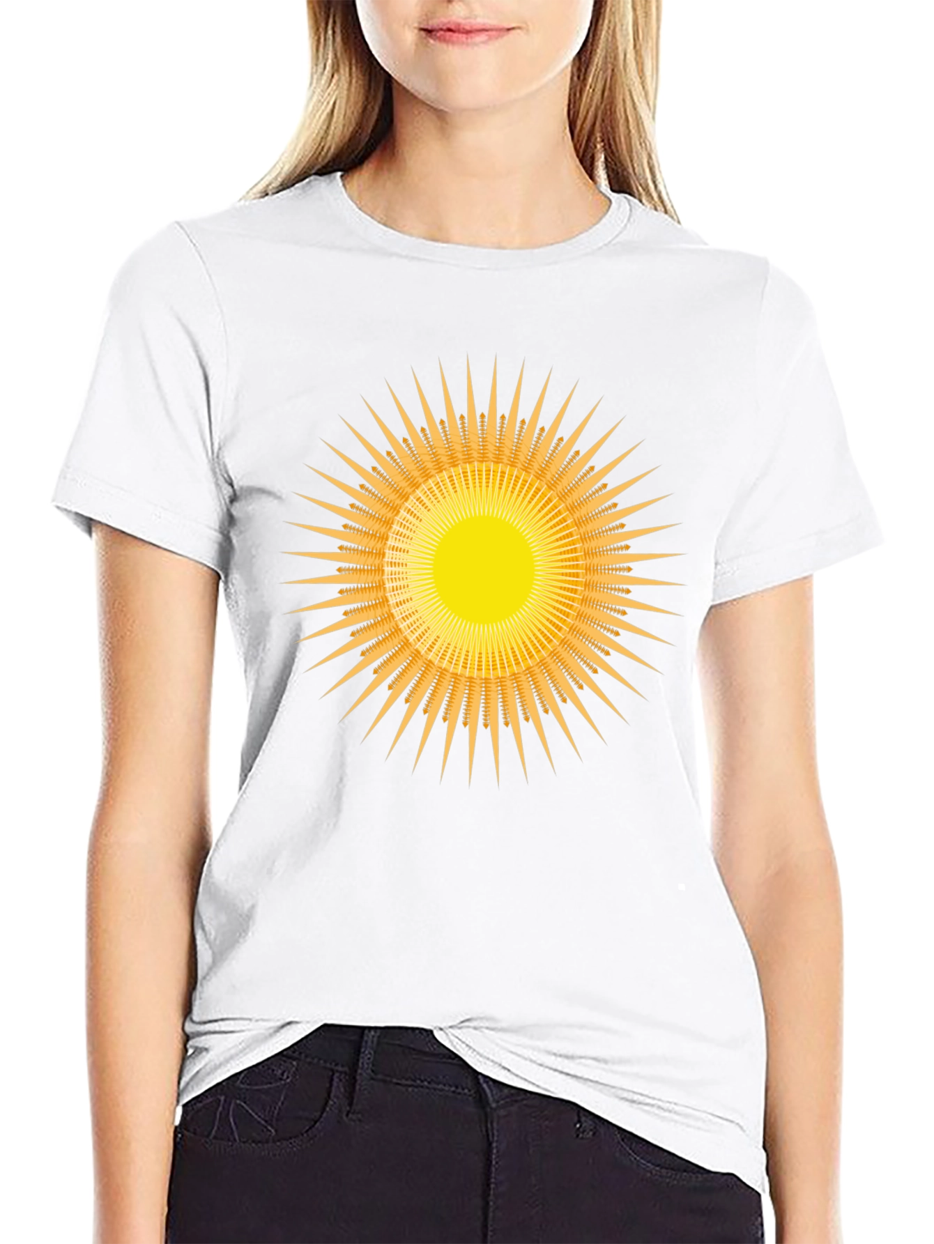 Radiant Sunburst Graphic Black T-Shirt