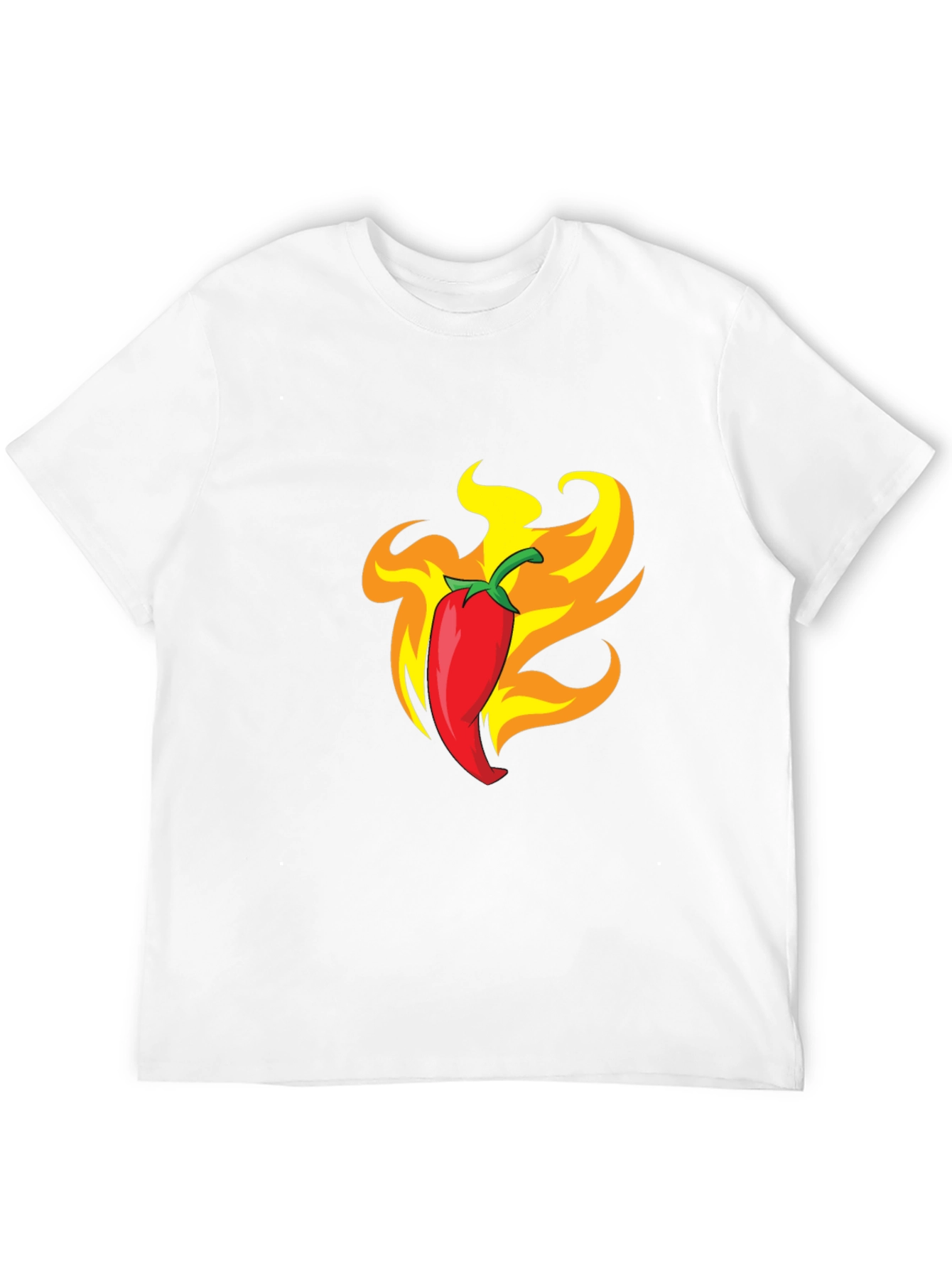 Fiery Chili Pepper Graphic Tee - Bold Black T-Shirt