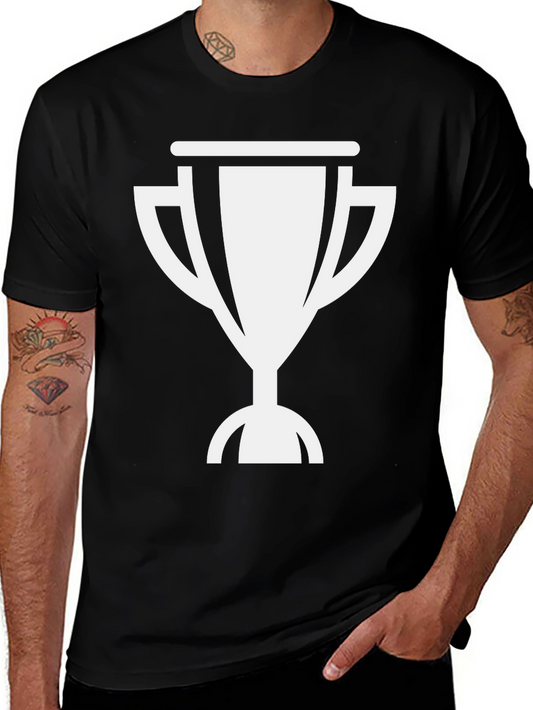 Trophy Graphic Tee - Mens Black Cotton Shirt