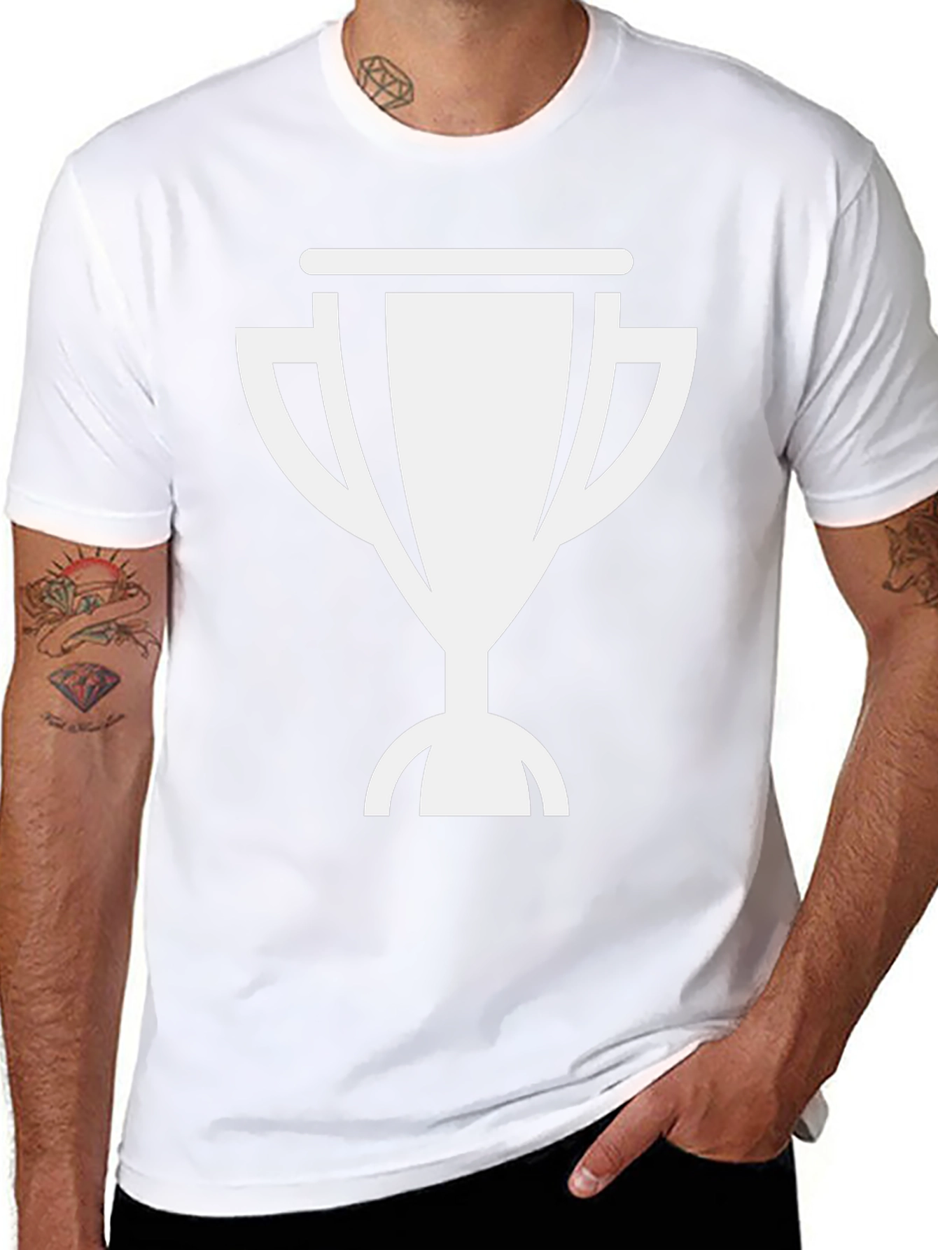 Trophy Graphic Tee - Mens Black Cotton Shirt