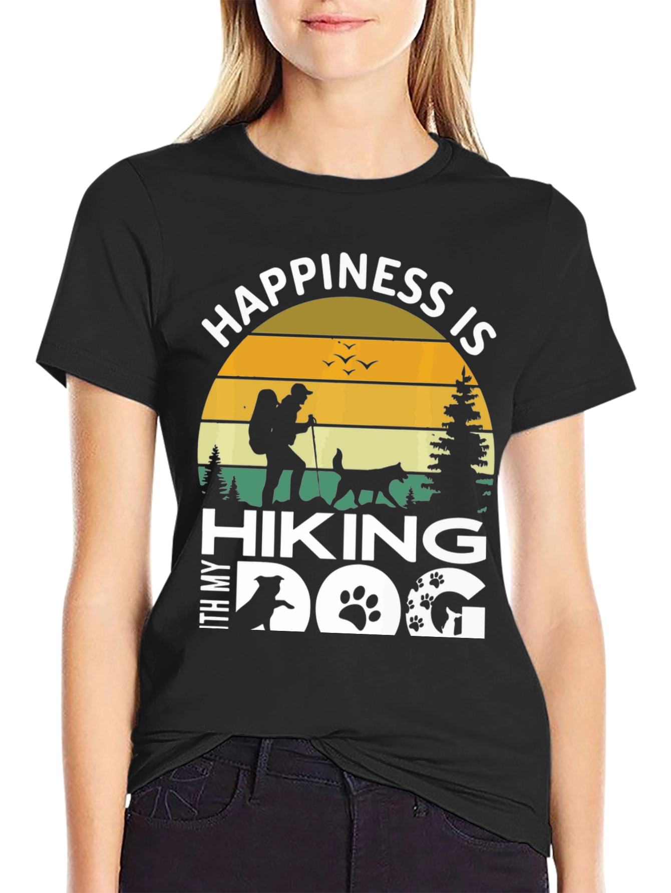 Hiking with My Dog Graphic T-Shirt