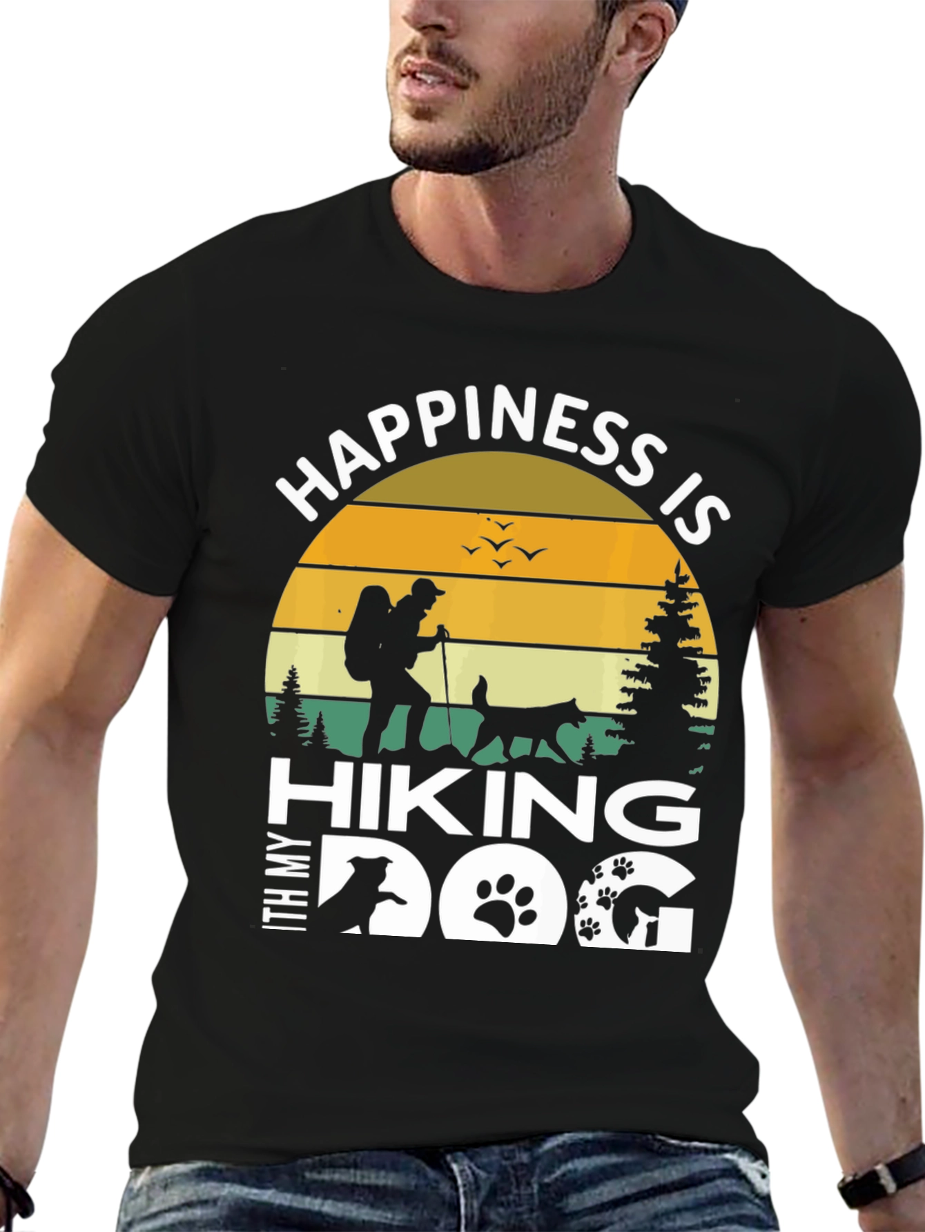 Hiking with My Dog Graphic T-Shirt