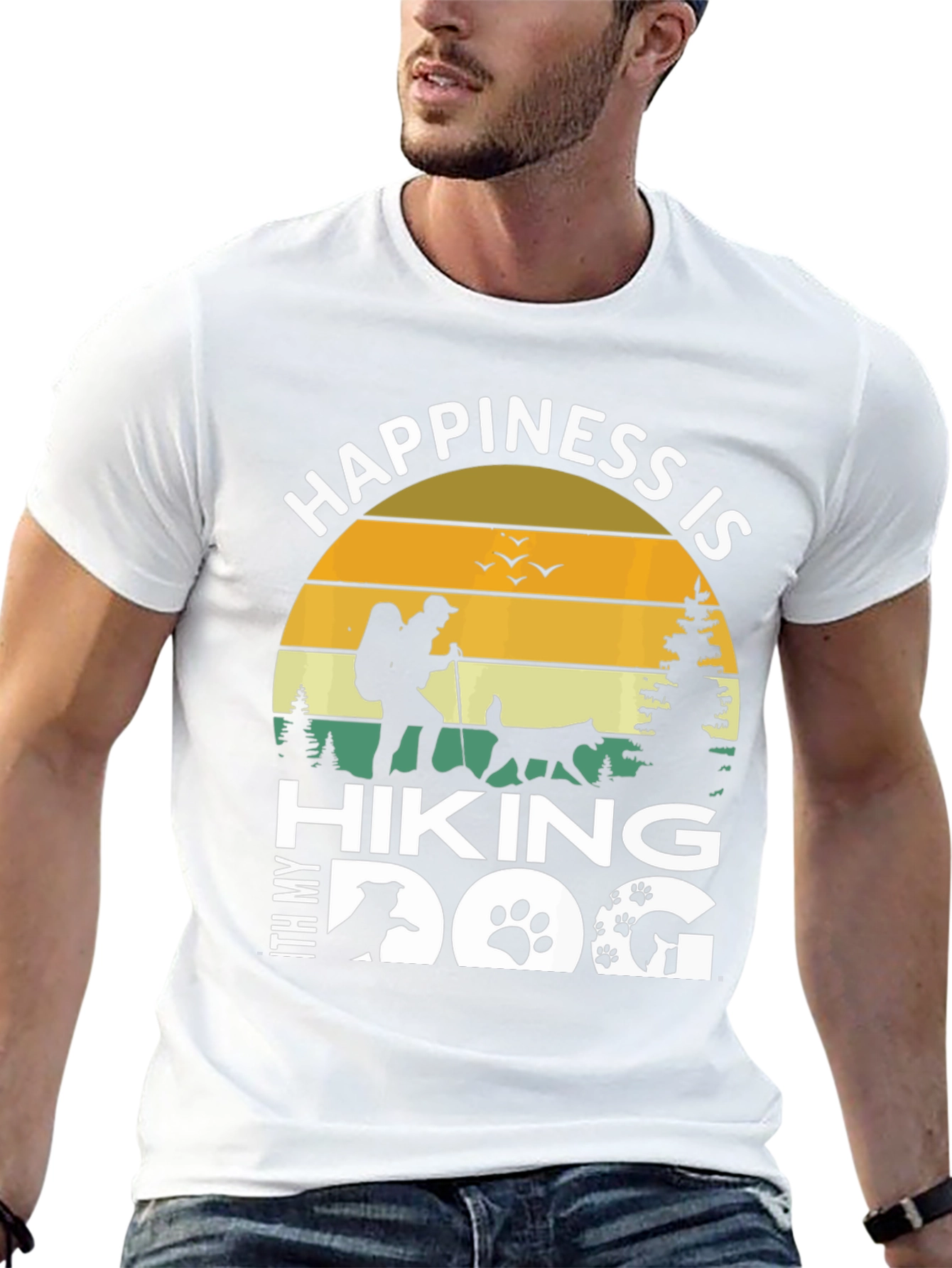Hiking with My Dog Graphic T-Shirt