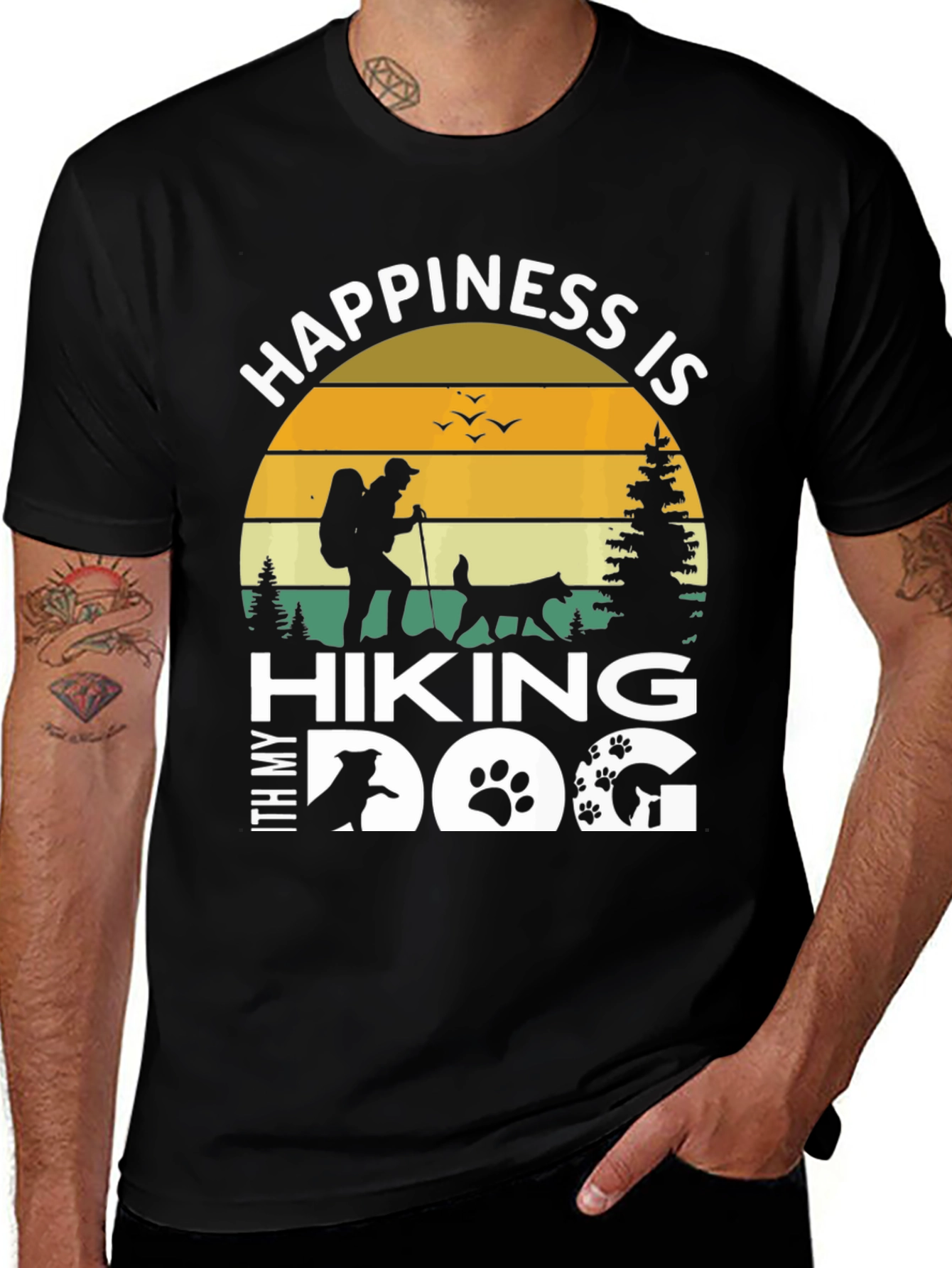 Hiking with My Dog Graphic T-Shirt