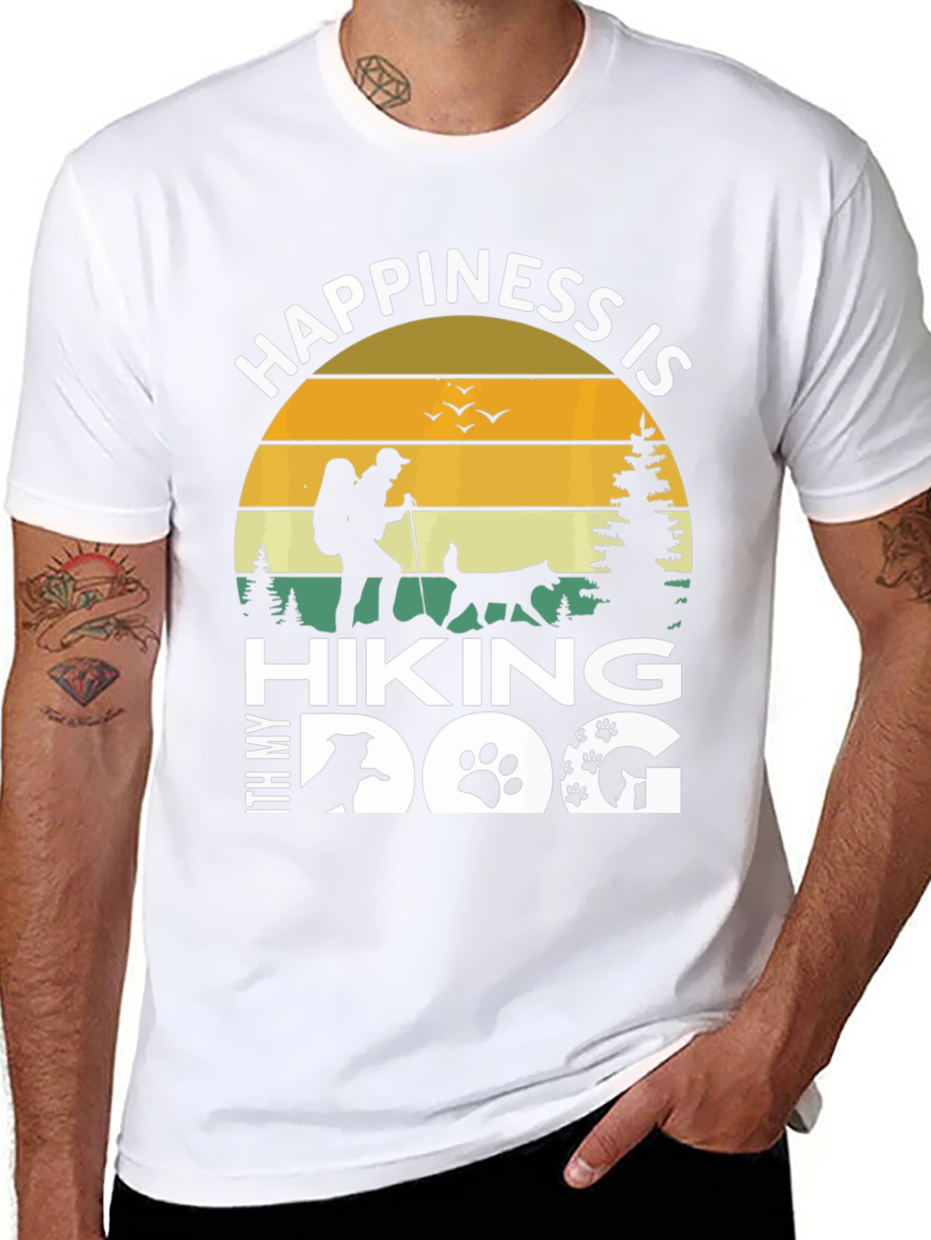 Hiking with My Dog Graphic T-Shirt