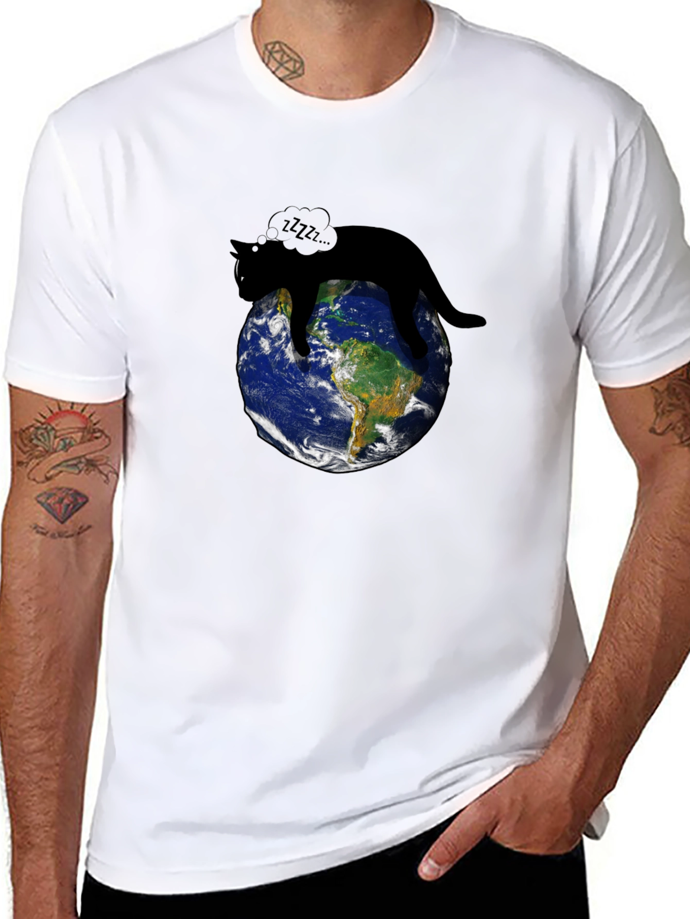 Cat Napping on Earth T-Shirt