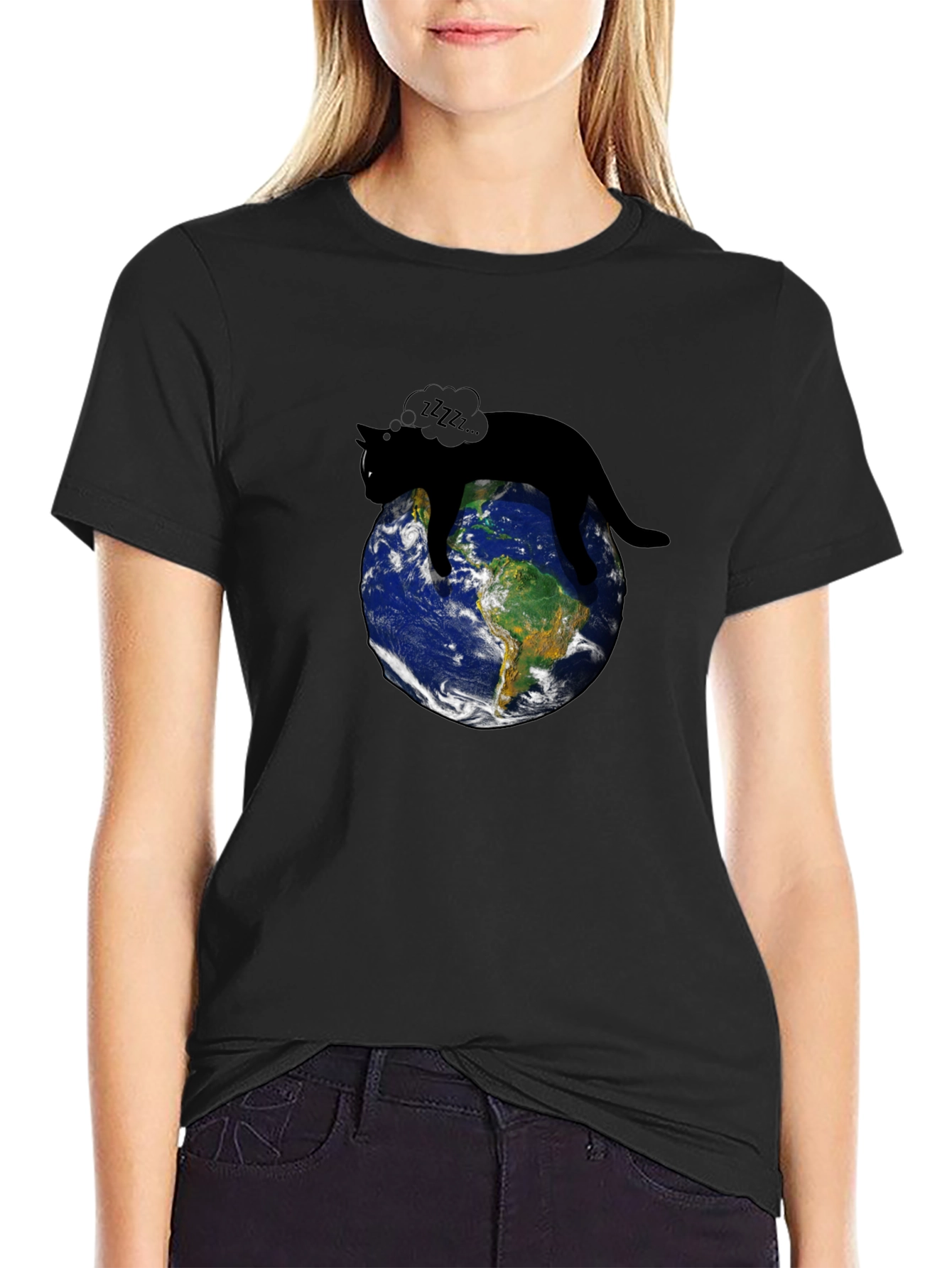 Cat Napping on Earth T-Shirt