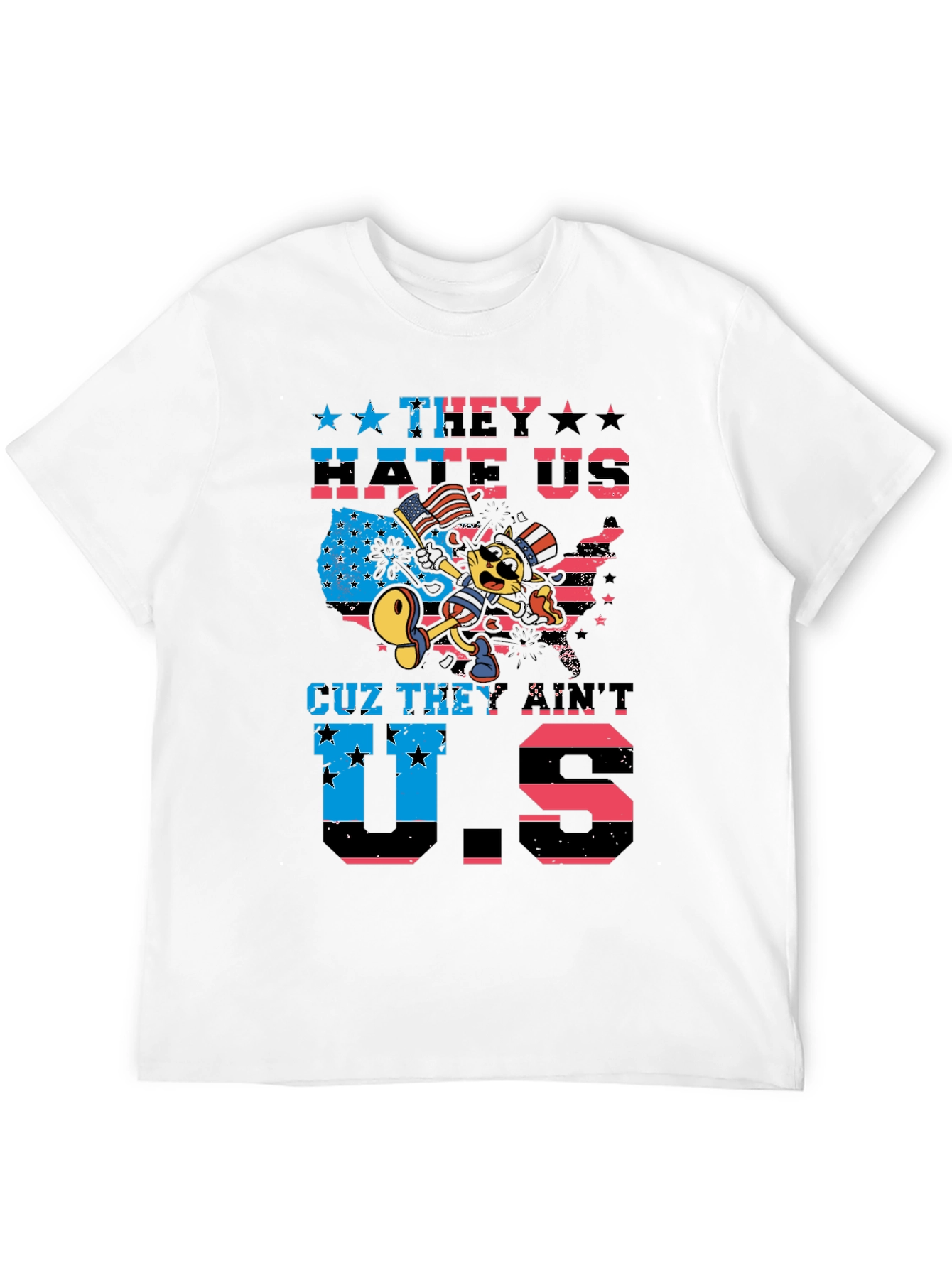 Patriotic Cat T-Shirt - They Hate Us