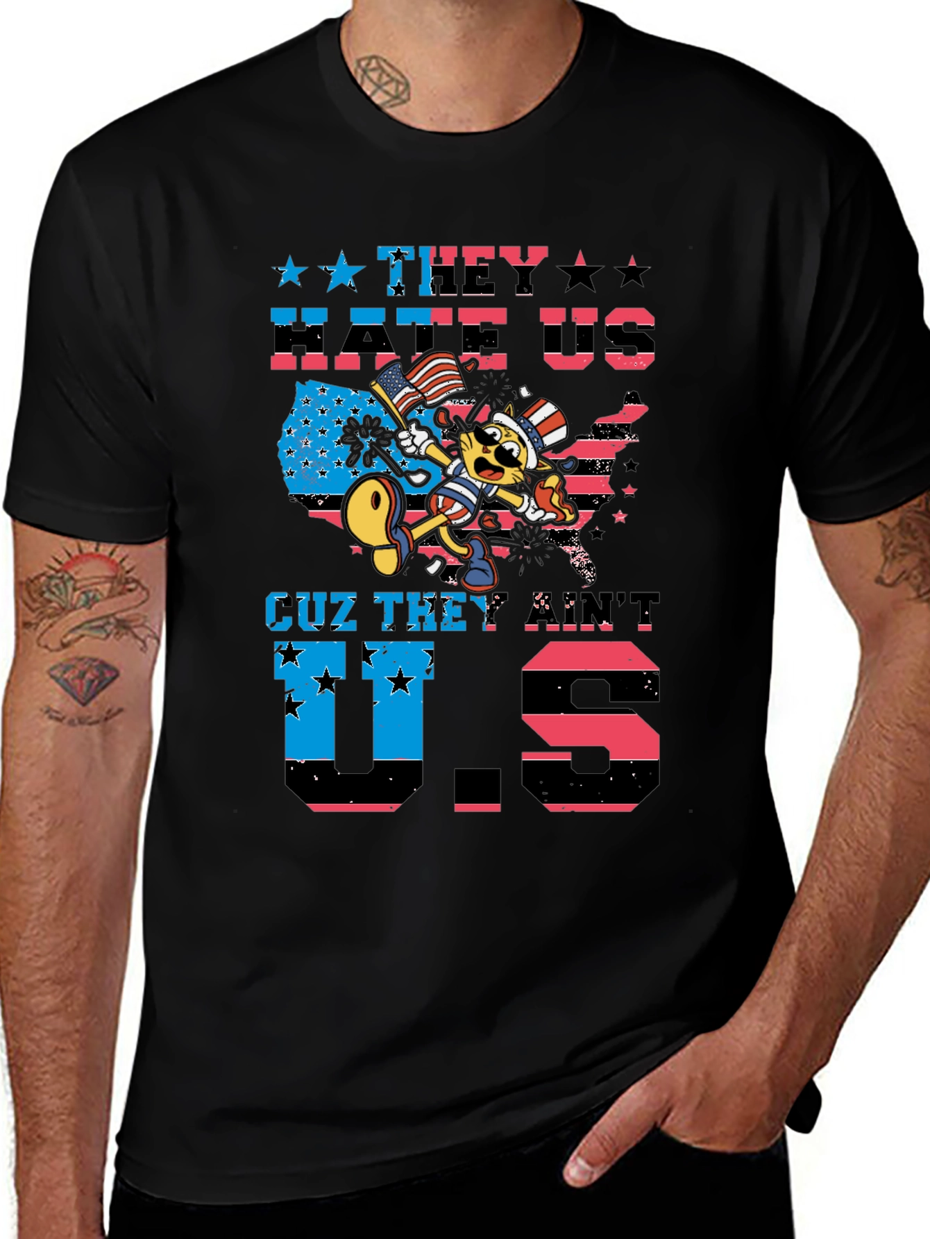 Patriotic Cat T-Shirt - They Hate Us